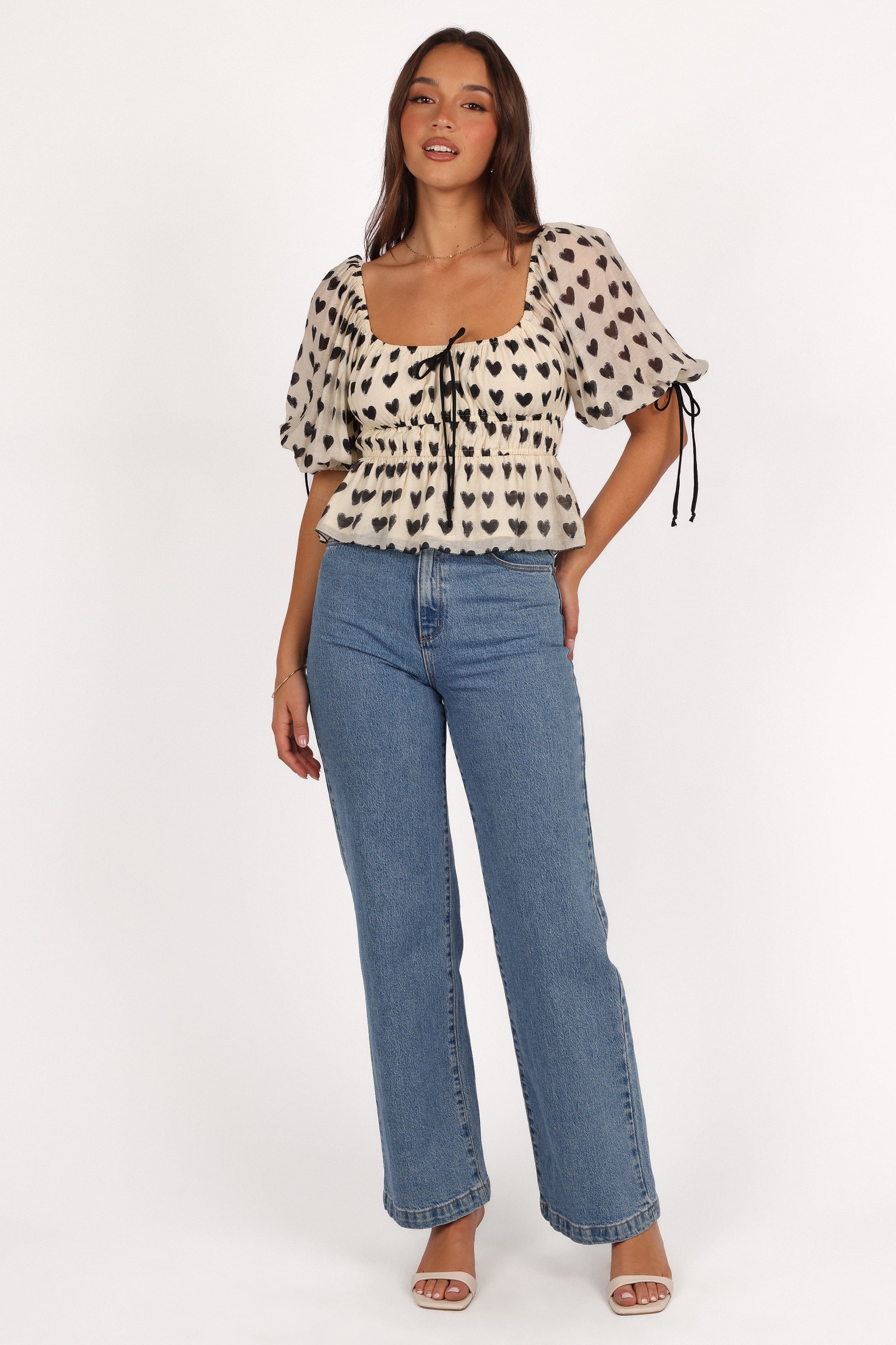 Petal and Pup USA TOPS Lanie Top - Cream Black
