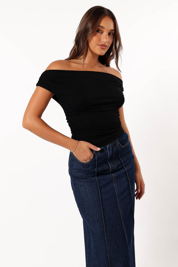 Petal and Pup USA TOPS Lanna Off Shoulder Top - Black