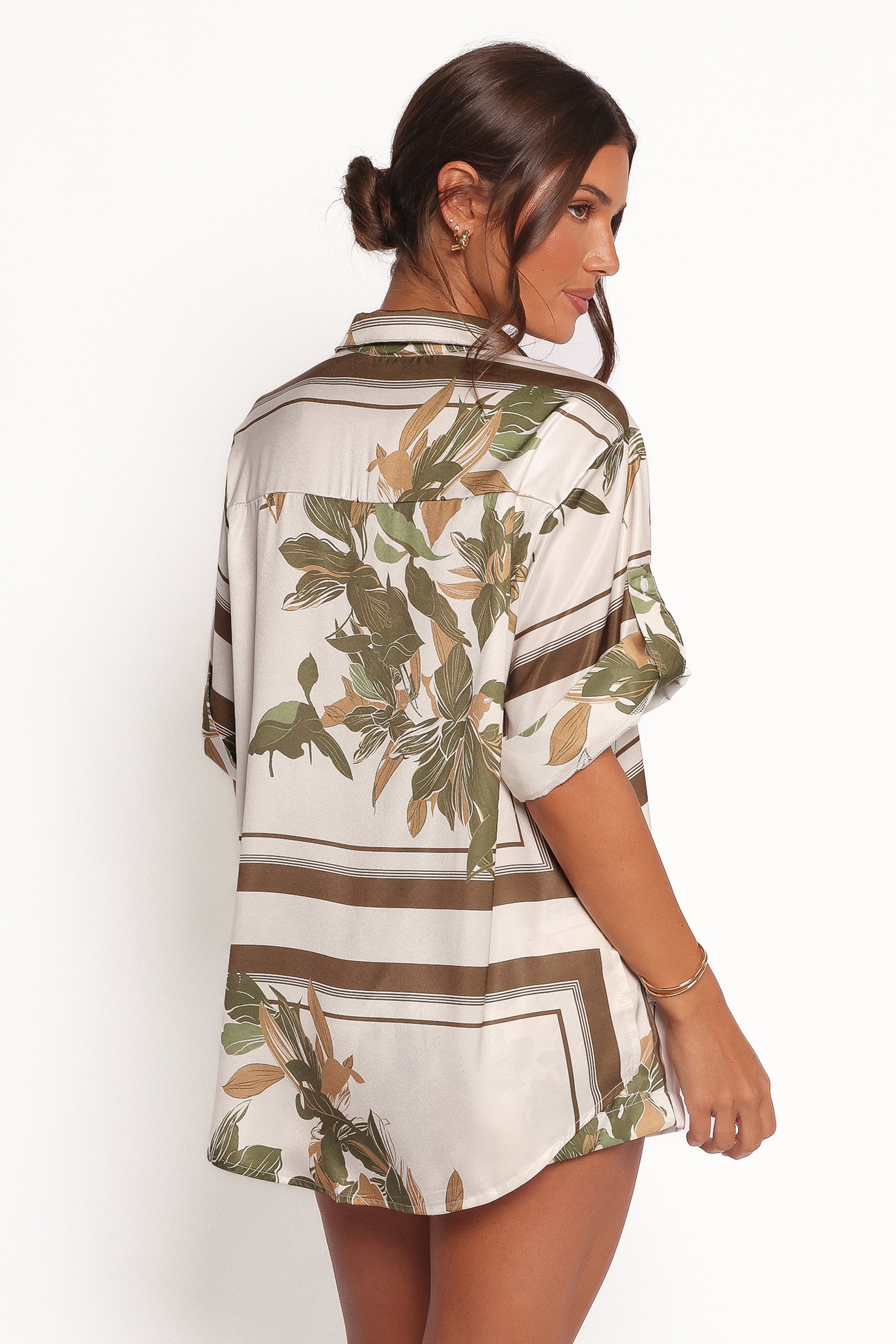 Petal and Pup USA TOPS Lara Shirt - Olive Print (Hold for Amazon)