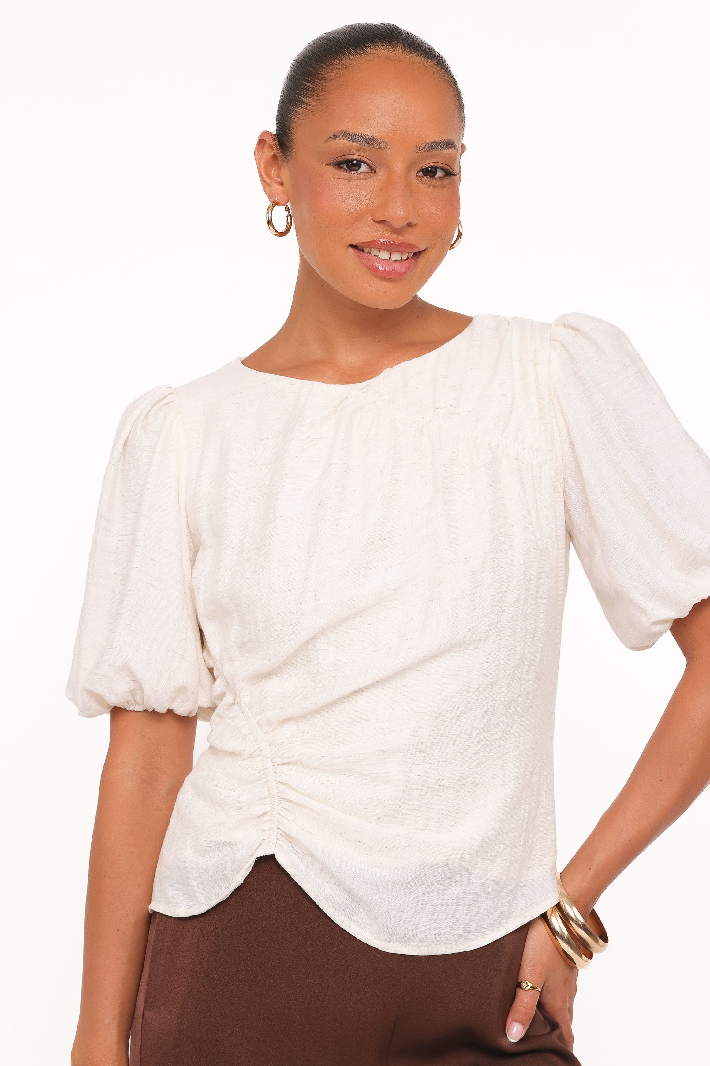 Laurel Puff Sleeve Top - Ivory | Petal & Pup USA