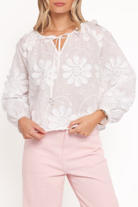 Petal and Pup USA TOPS Leire Embroidered Blouse - White