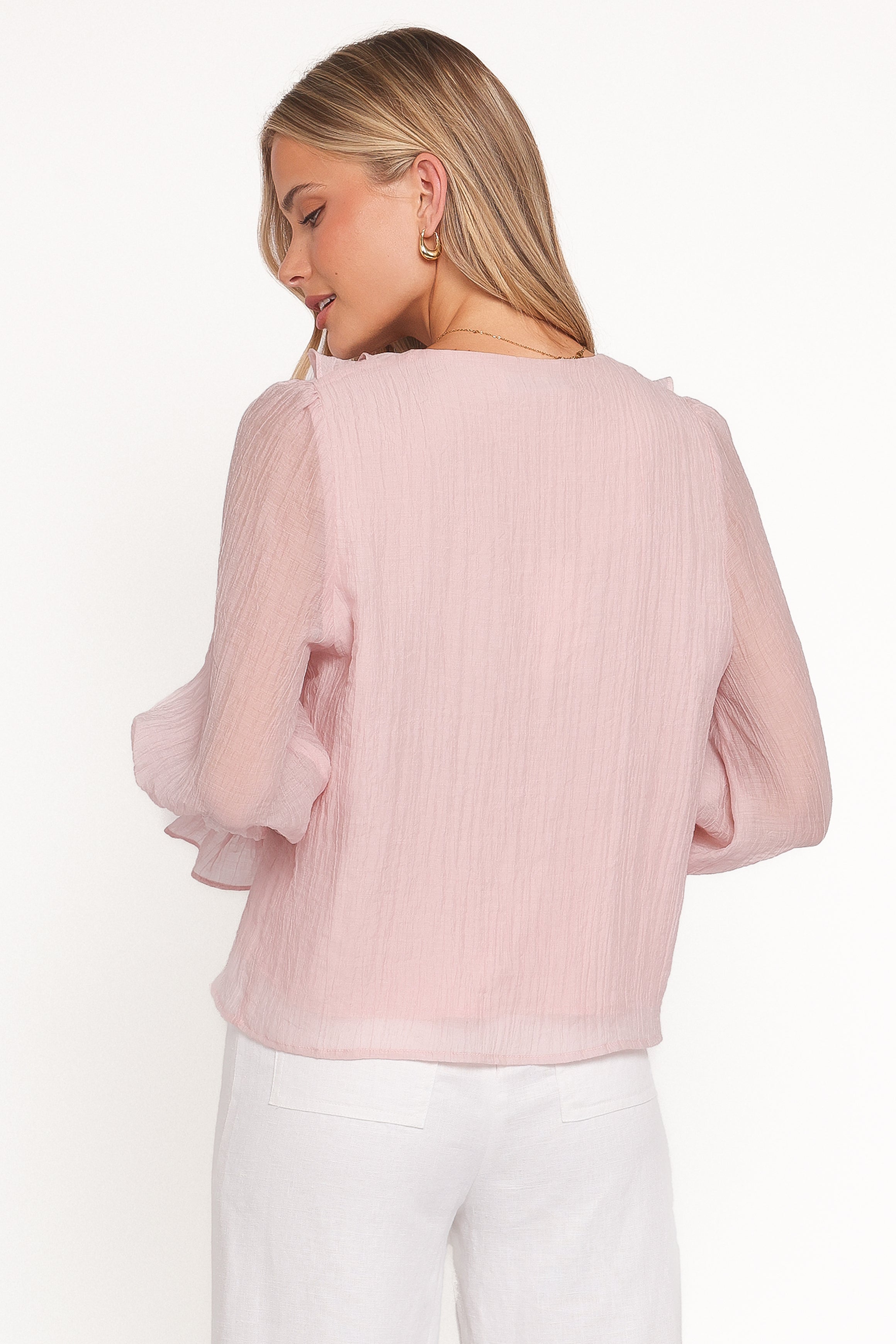 Petal and Pup USA TOPS Lennon Ruffle Blouse - Blush