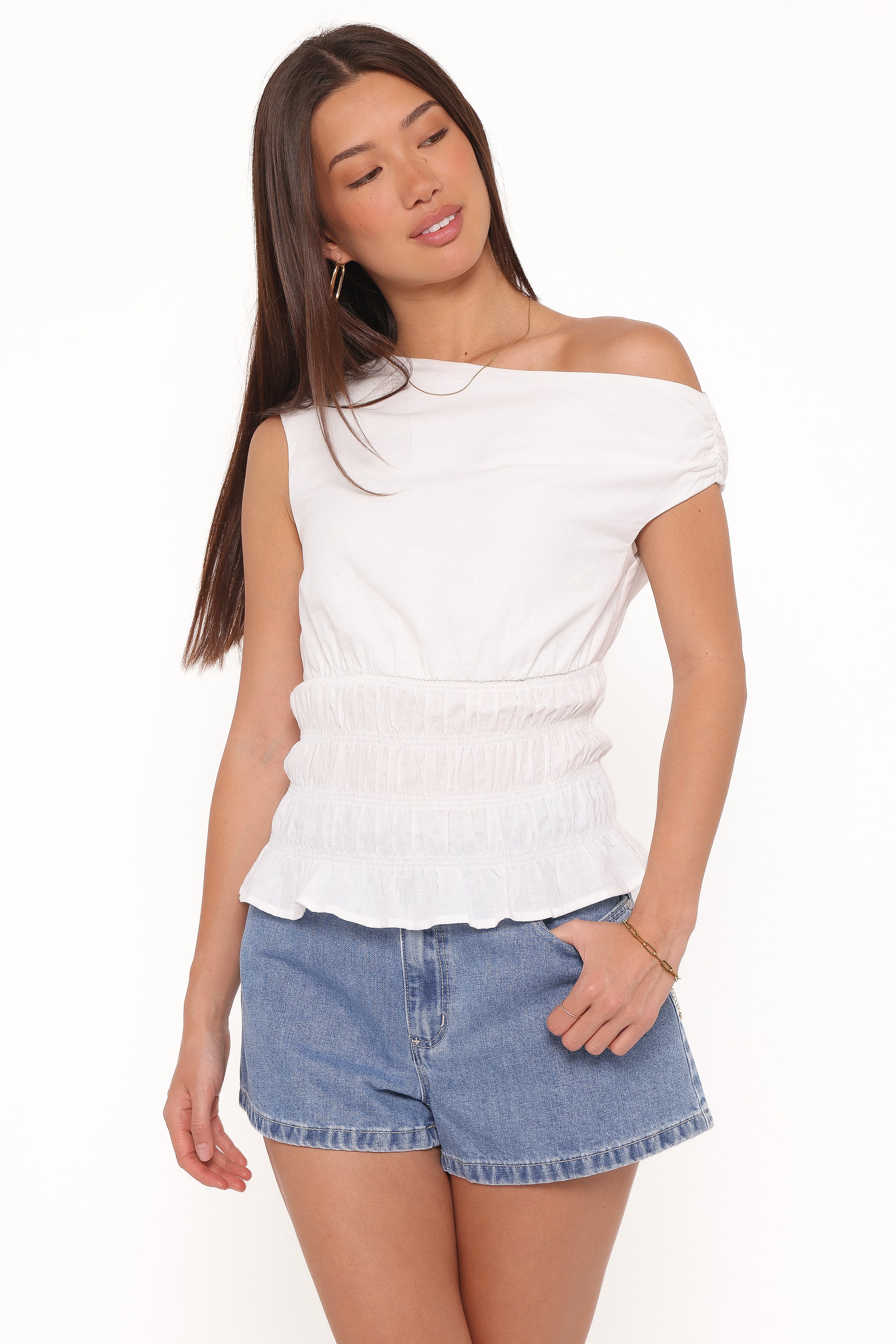 Petal and Pup USA TOPS Lia Off Shoulder Top - Ivory