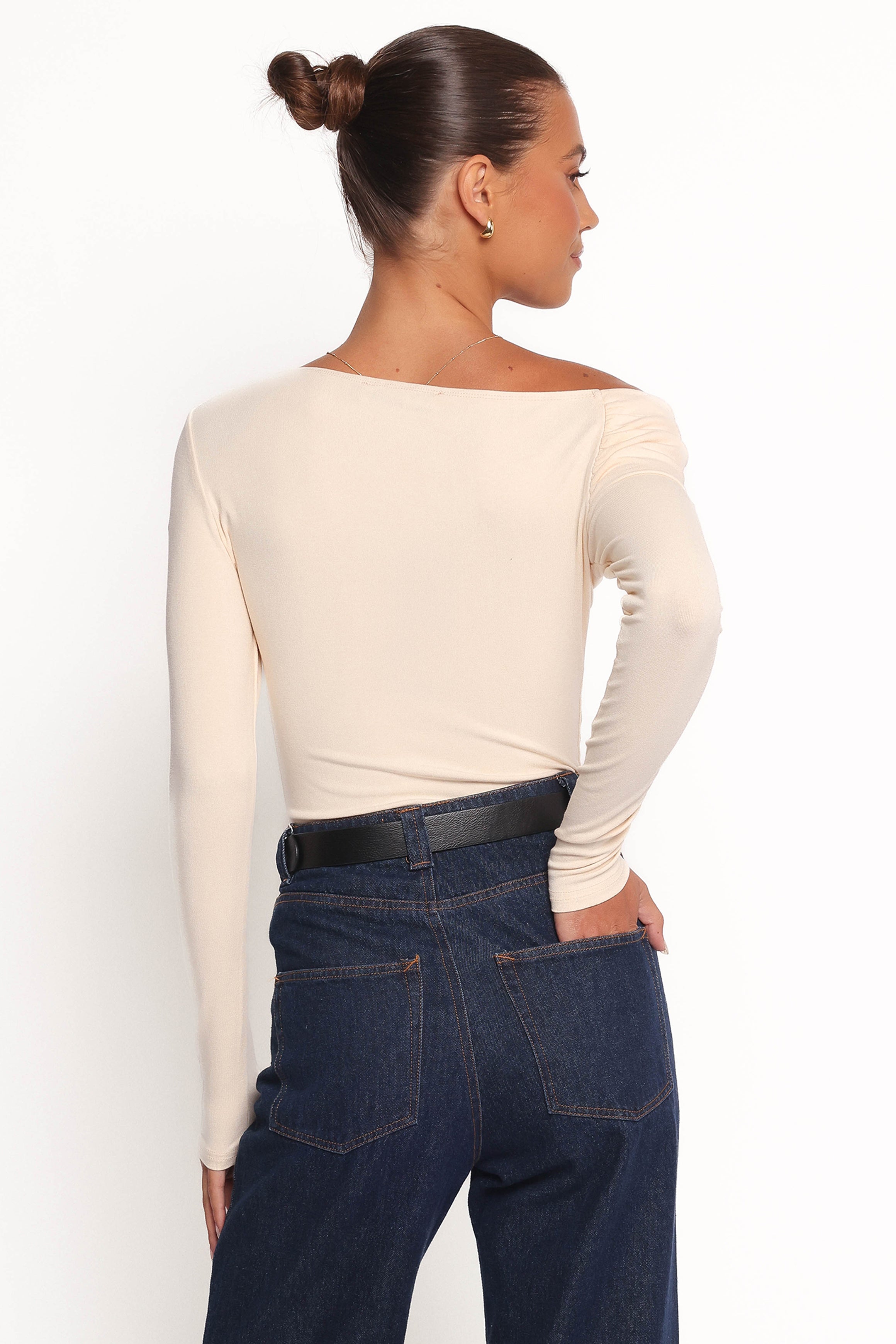 Petal and Pup USA TOPS Liah Off Shoulder Knit Top - Cream