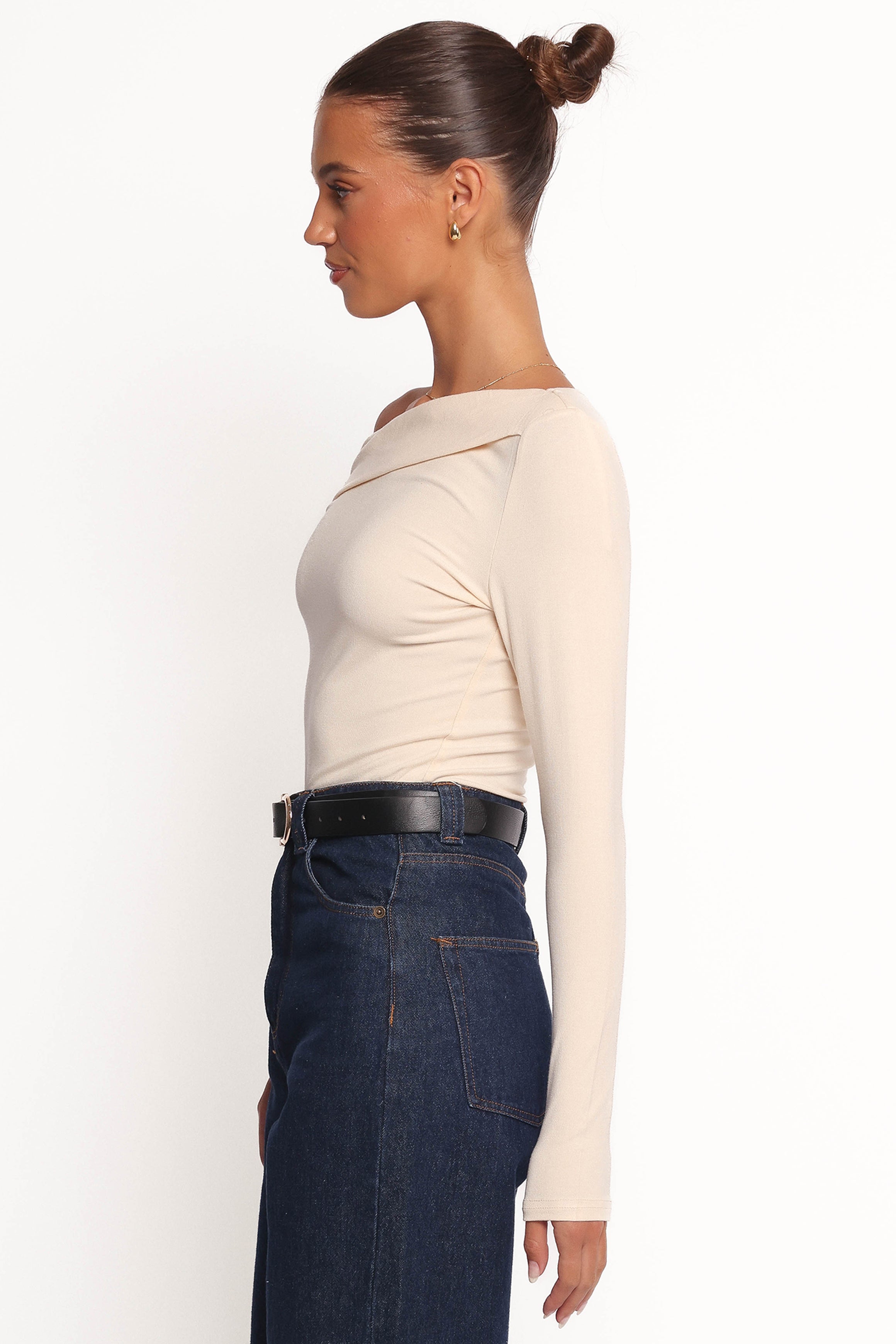 Petal and Pup USA TOPS Liah Off Shoulder Knit Top - Cream