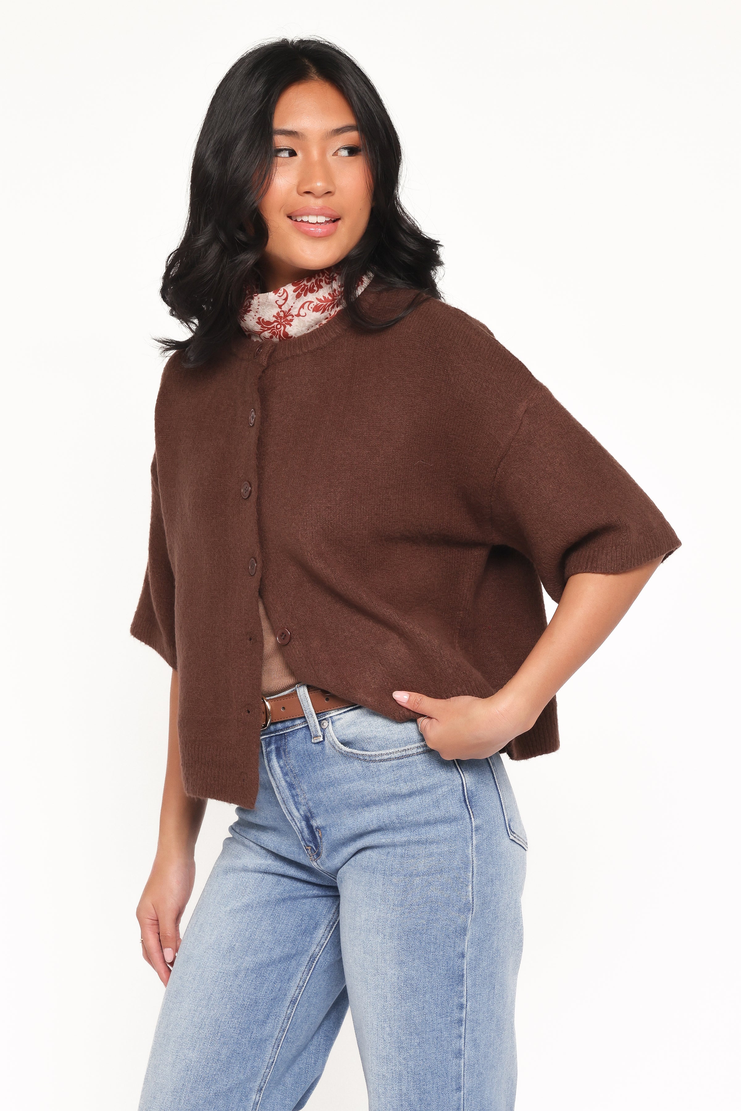 Petal and Pup USA TOPS Lilith Knit Top - Chocolate Brown