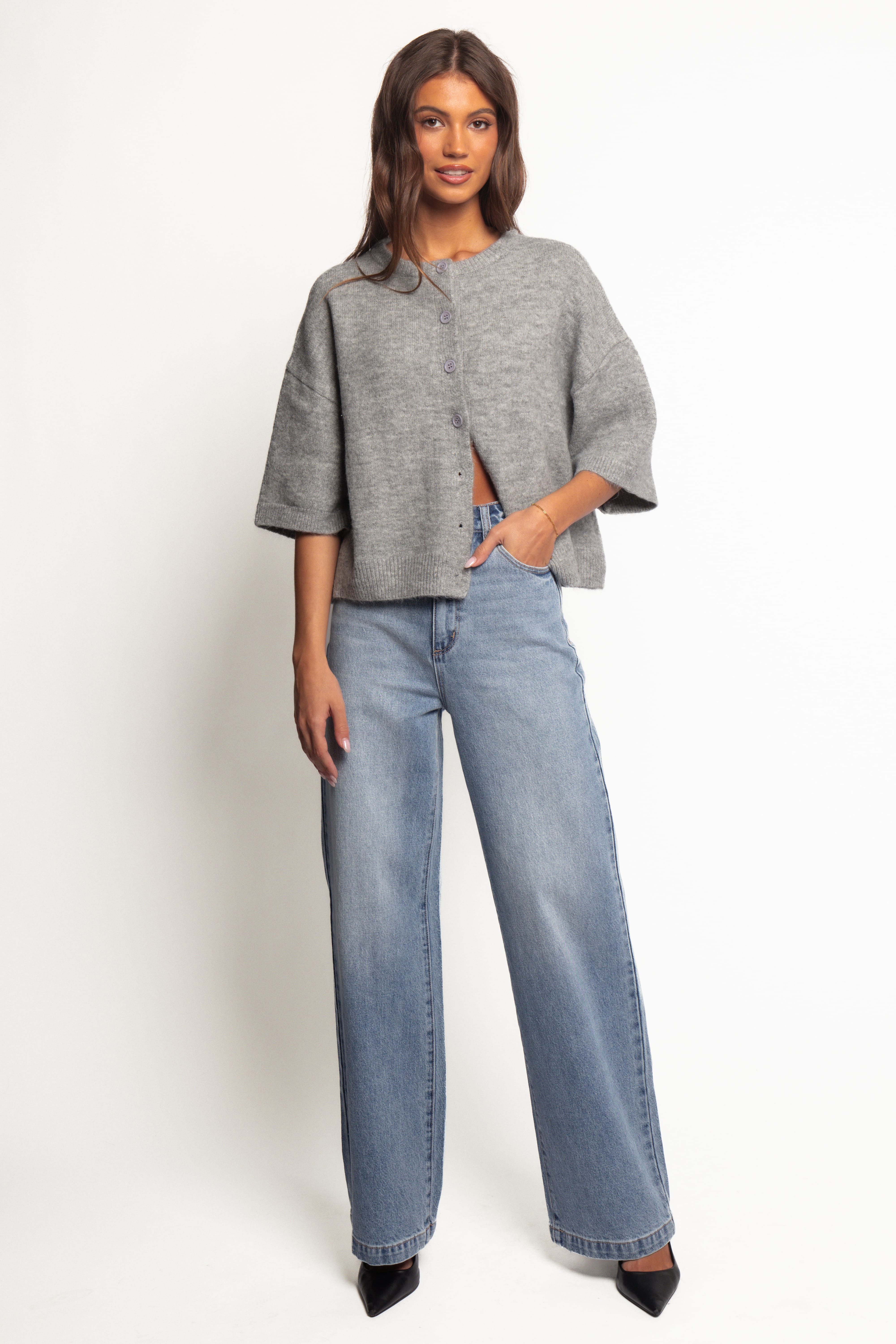 Lilith Knit Top - Grey | Petal & Pup USA