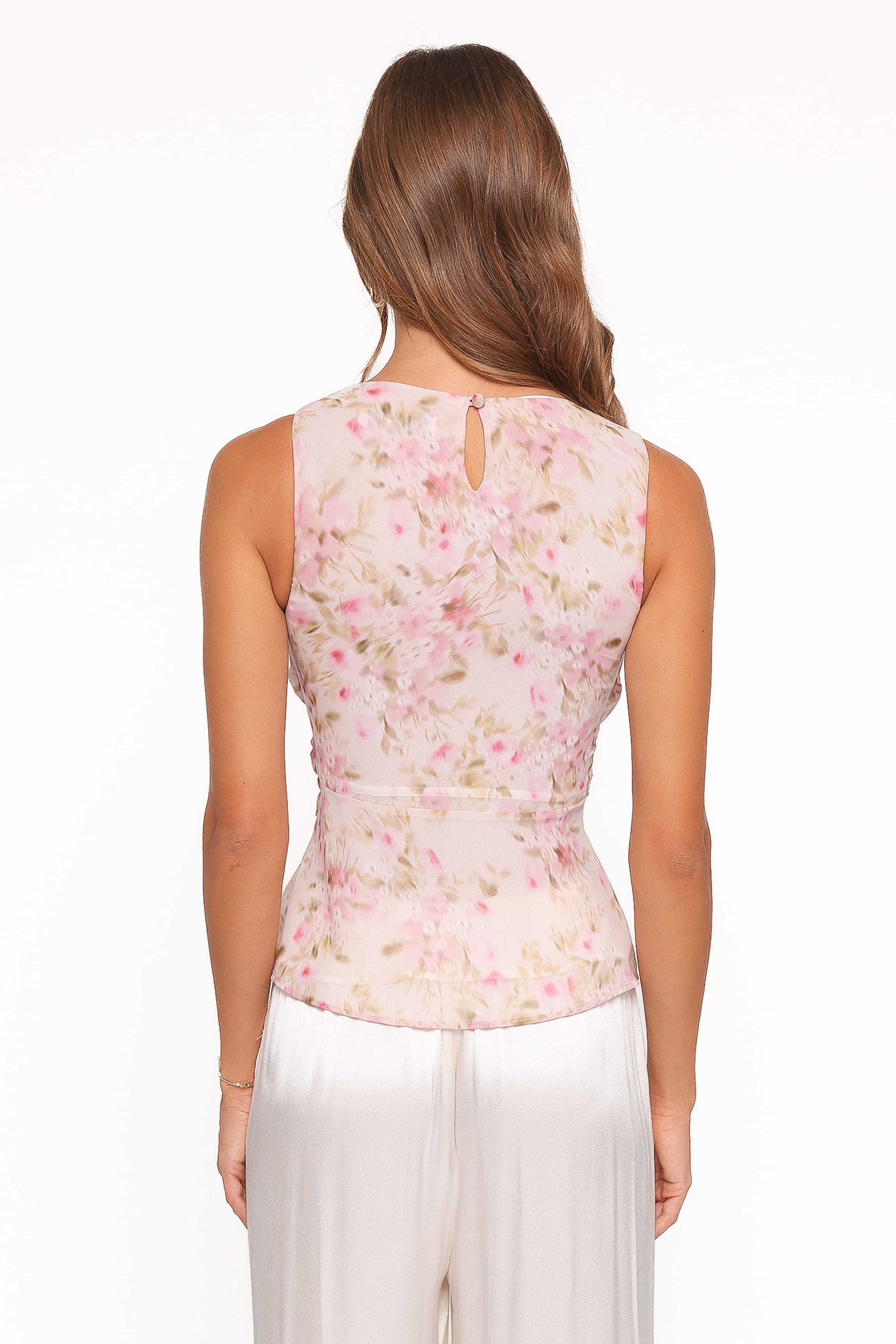 Limona Peplum Top - Blurred Pink Floral | Petal & Pup USA