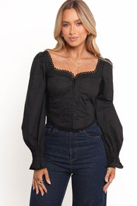 Petal and Pup USA TOPS Lorelei Corset Top - Black