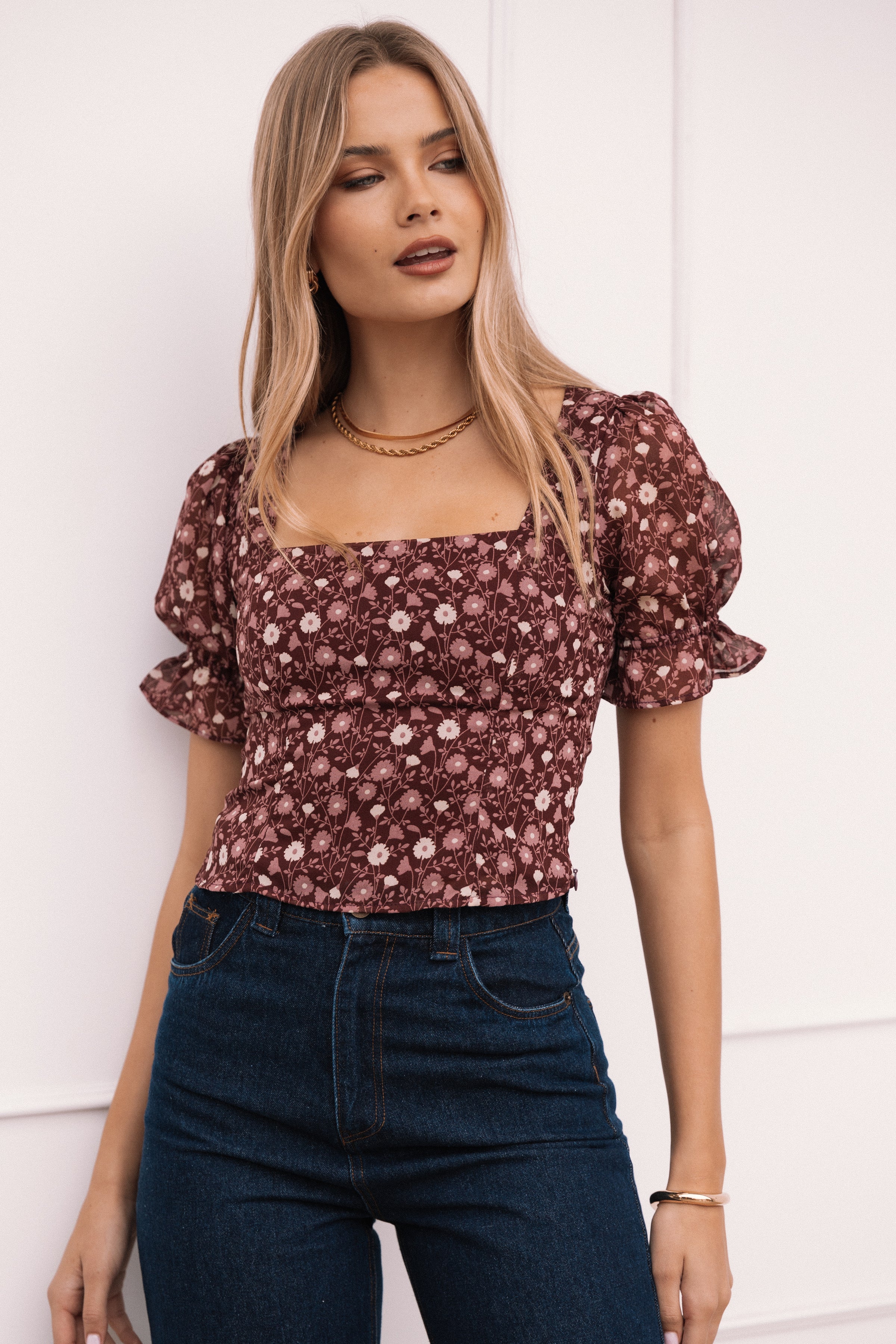 Petal and Pup USA TOPS Lucie Top - Burgundy Multi