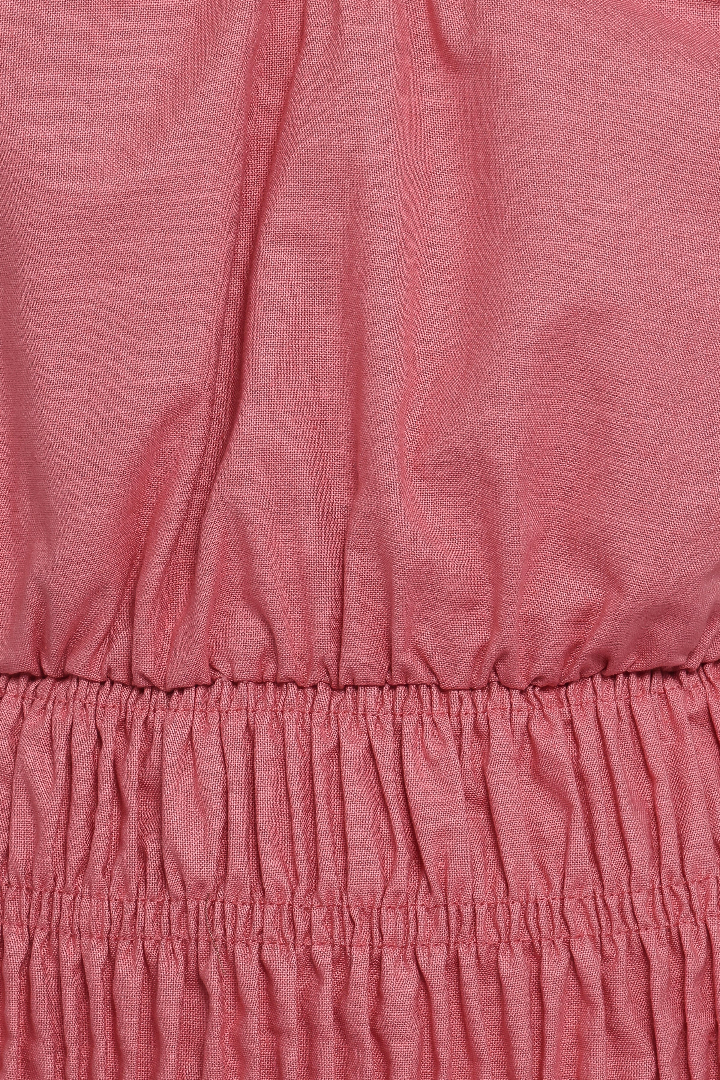 Petal and Pup USA TOPS Lucilla Shirred Waist Top - Petal Pink