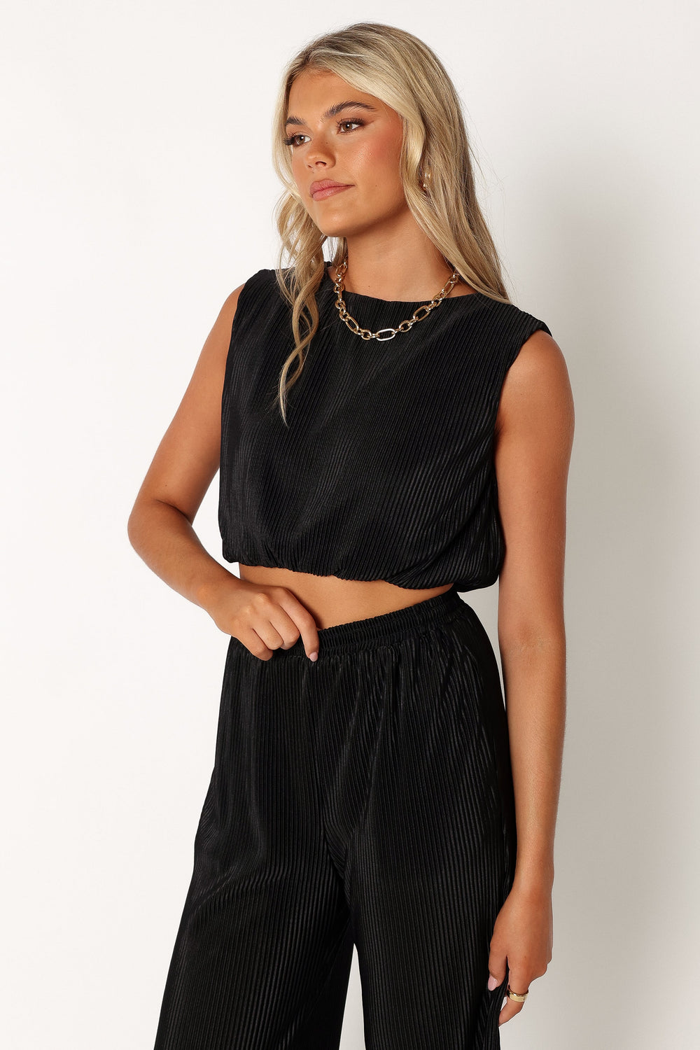 Petal and Pup USA TOPS Lucy Plisse Top - Black