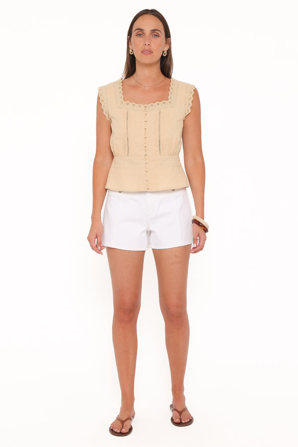Petal and Pup USA TOPS Luke Button Top - Khaki