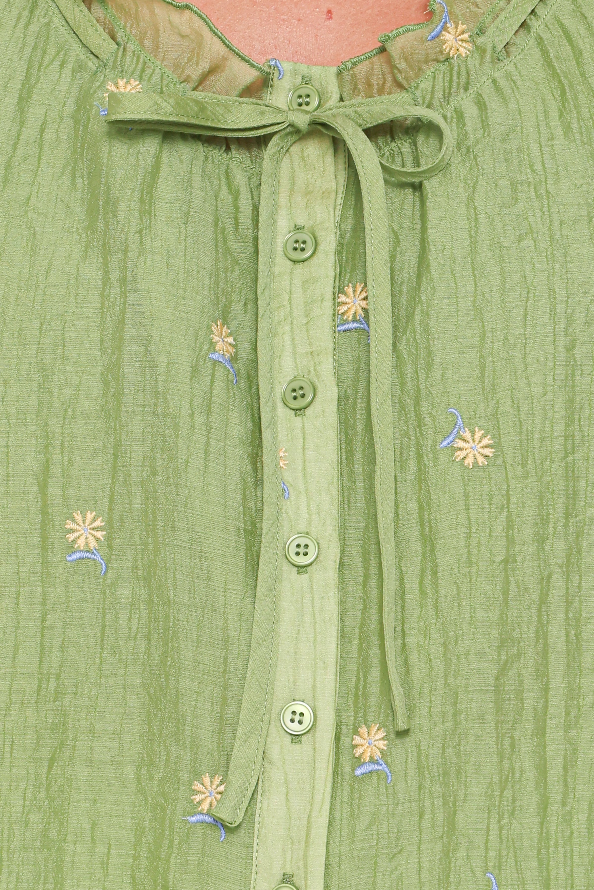 Petal and Pup USA TOPS Lumi Embroidered Ruffle Top - Green
