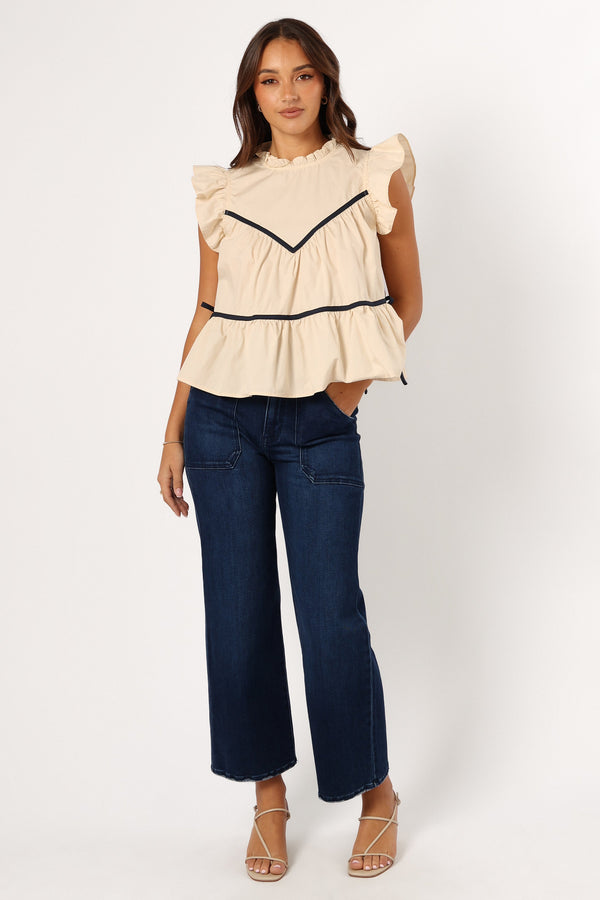 Petal and Pup USA TOPS Lynn Ruffle Top - Ivory