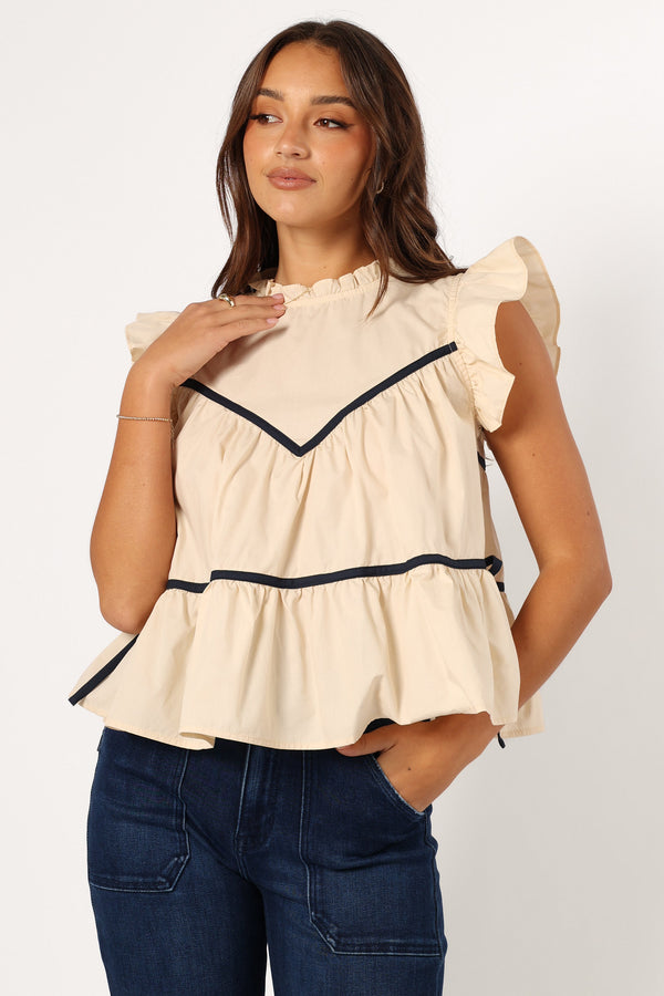 Petal and Pup USA TOPS Lynn Ruffle Top - Ivory