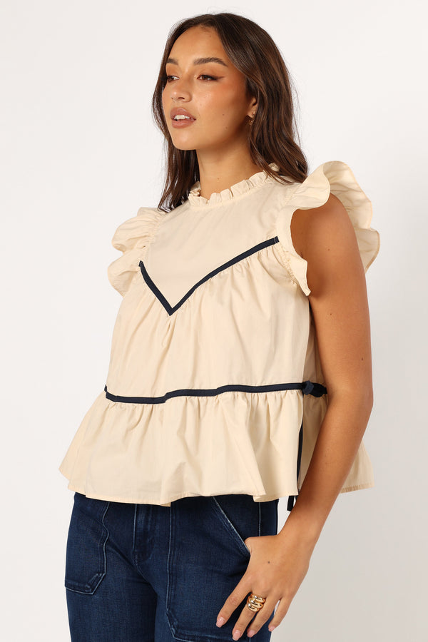 Petal and Pup USA TOPS Lynn Ruffle Top - Ivory