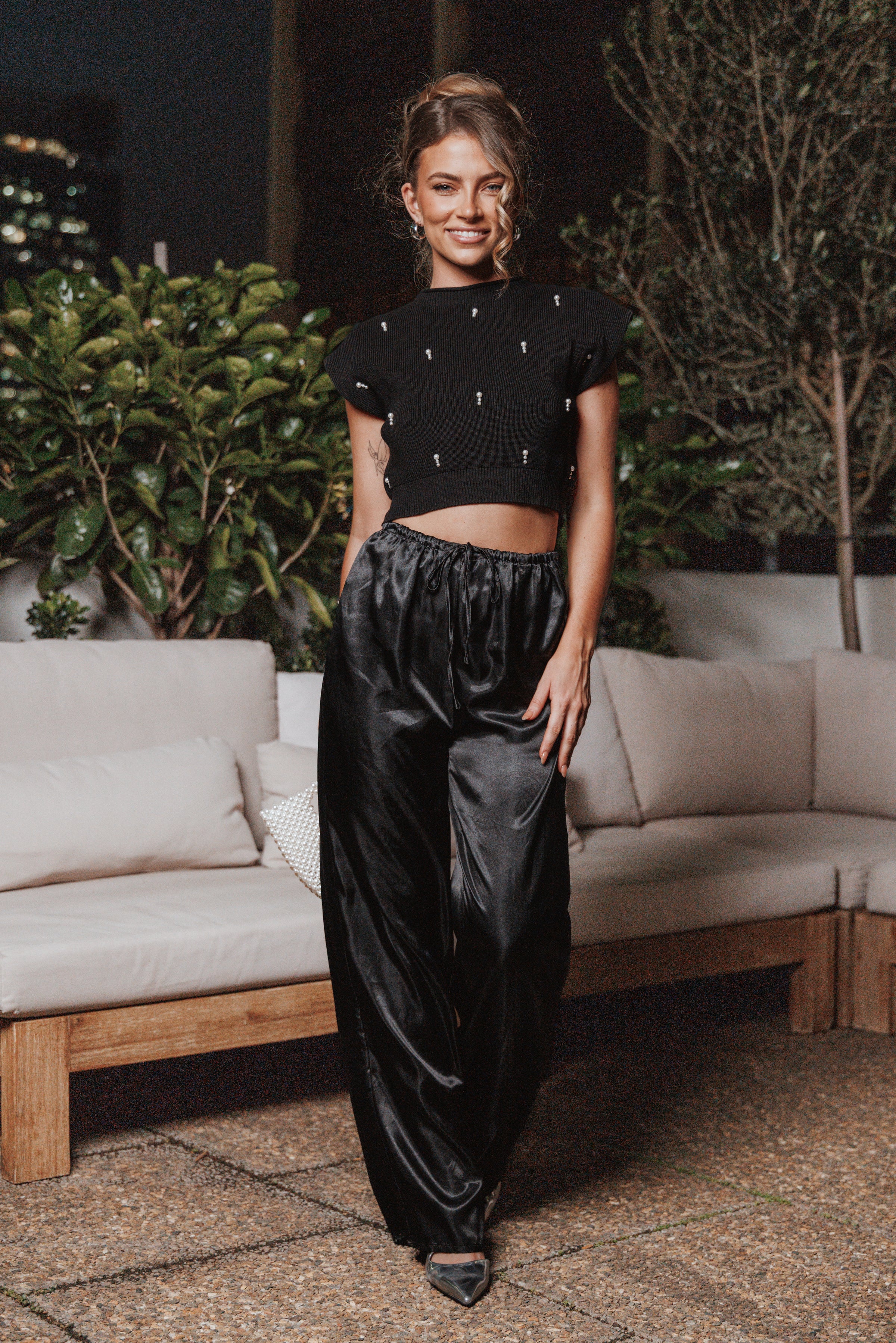 Petal and Pup USA TOPS Malani Beaded Top - Black