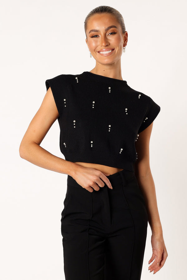 Petal and Pup USA TOPS Malani Beaded Top - Black