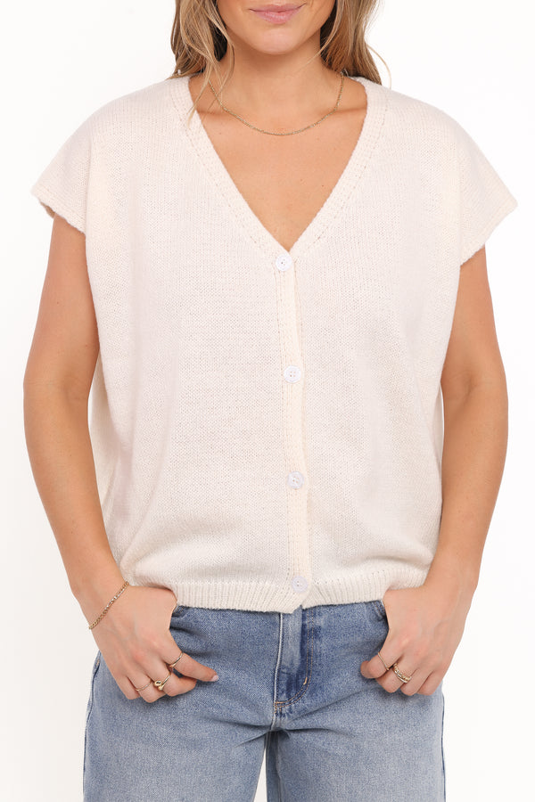 Petal and Pup USA TOPS Mariana Knit Vest - Cream