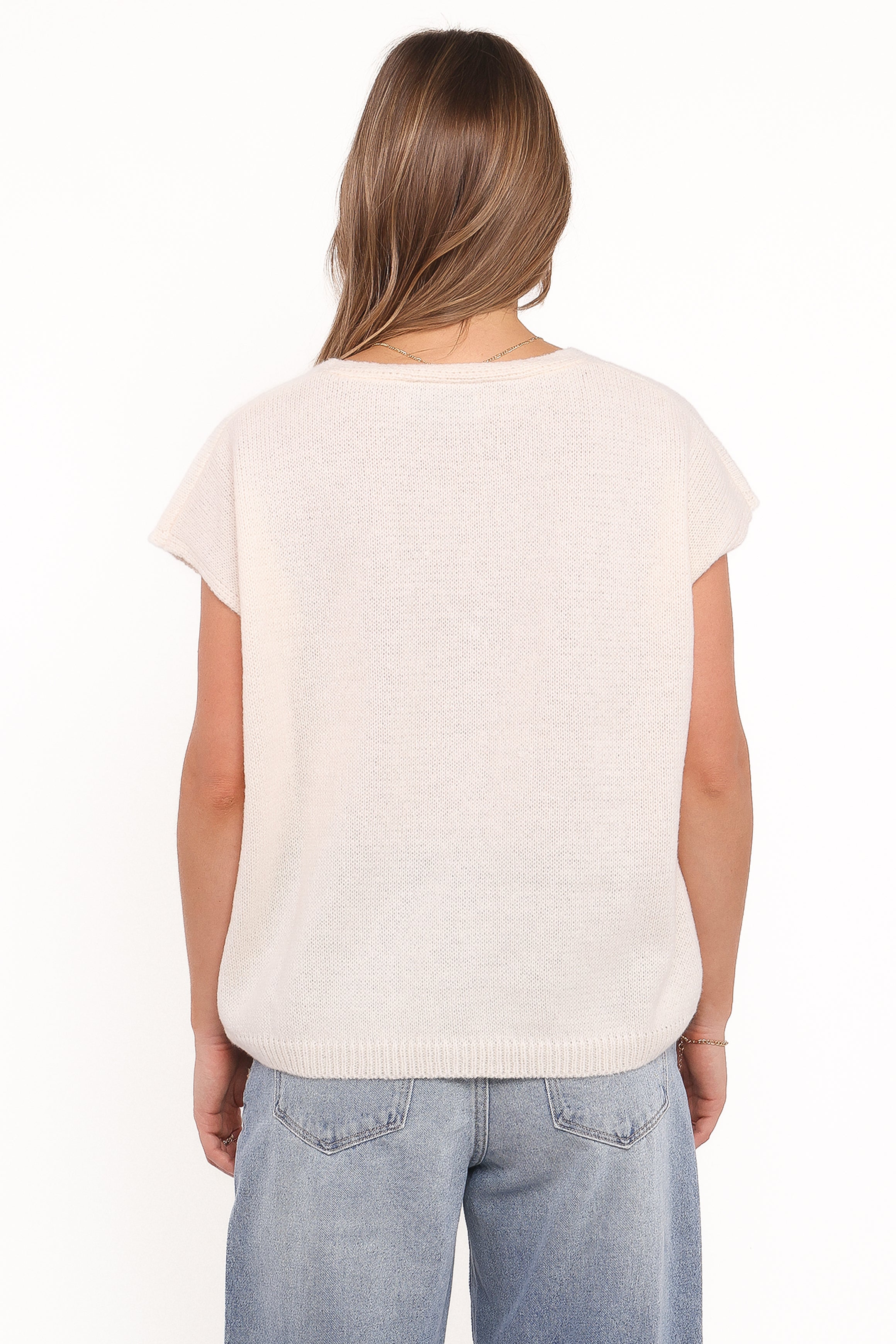 Petal and Pup USA TOPS Mariana Knit Vest - Cream