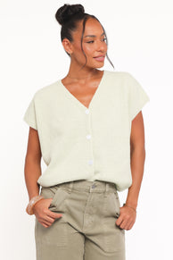 Petal and Pup USA TOPS Mariana Knit Vest - Sage