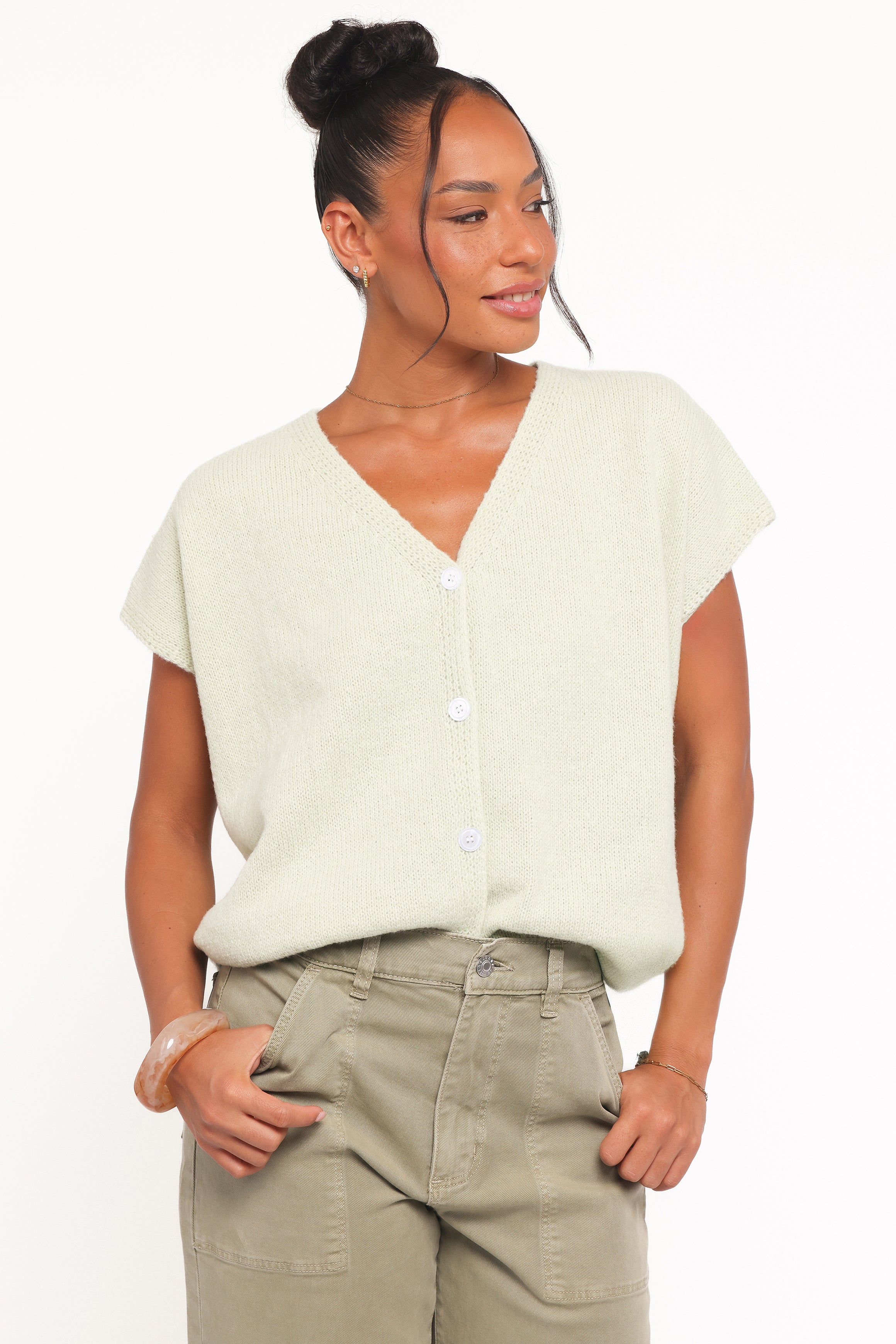 Petal and Pup USA TOPS Mariana Knit Vest - Sage