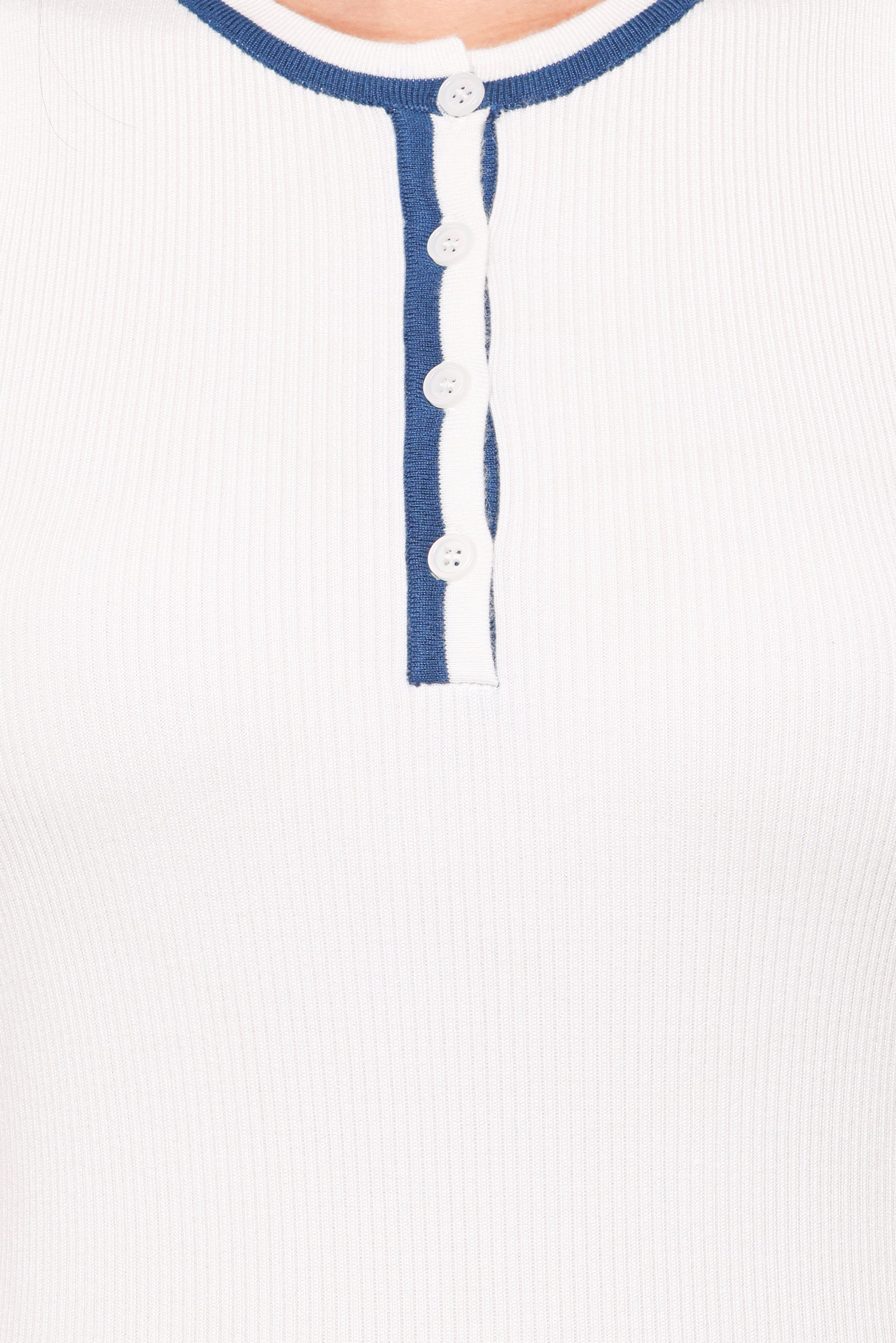 Petal and Pup USA TOPS Marion Henley Knitted Tank Top - White
