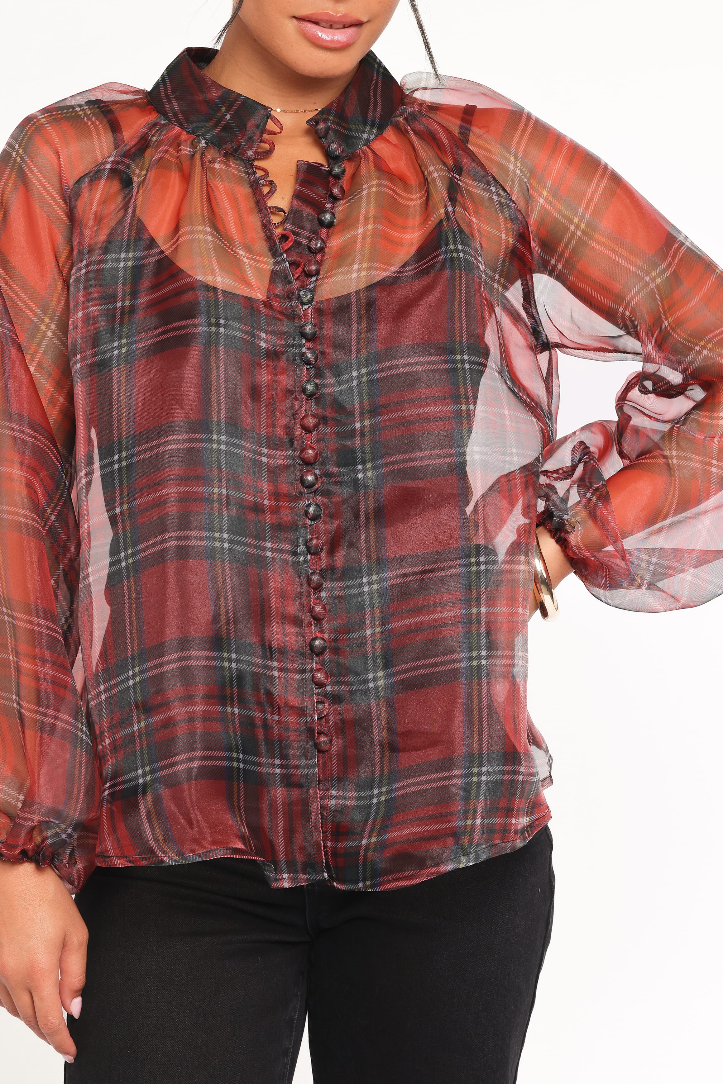 Marni Organza Top - Red Plaid | Petal & Pup USA