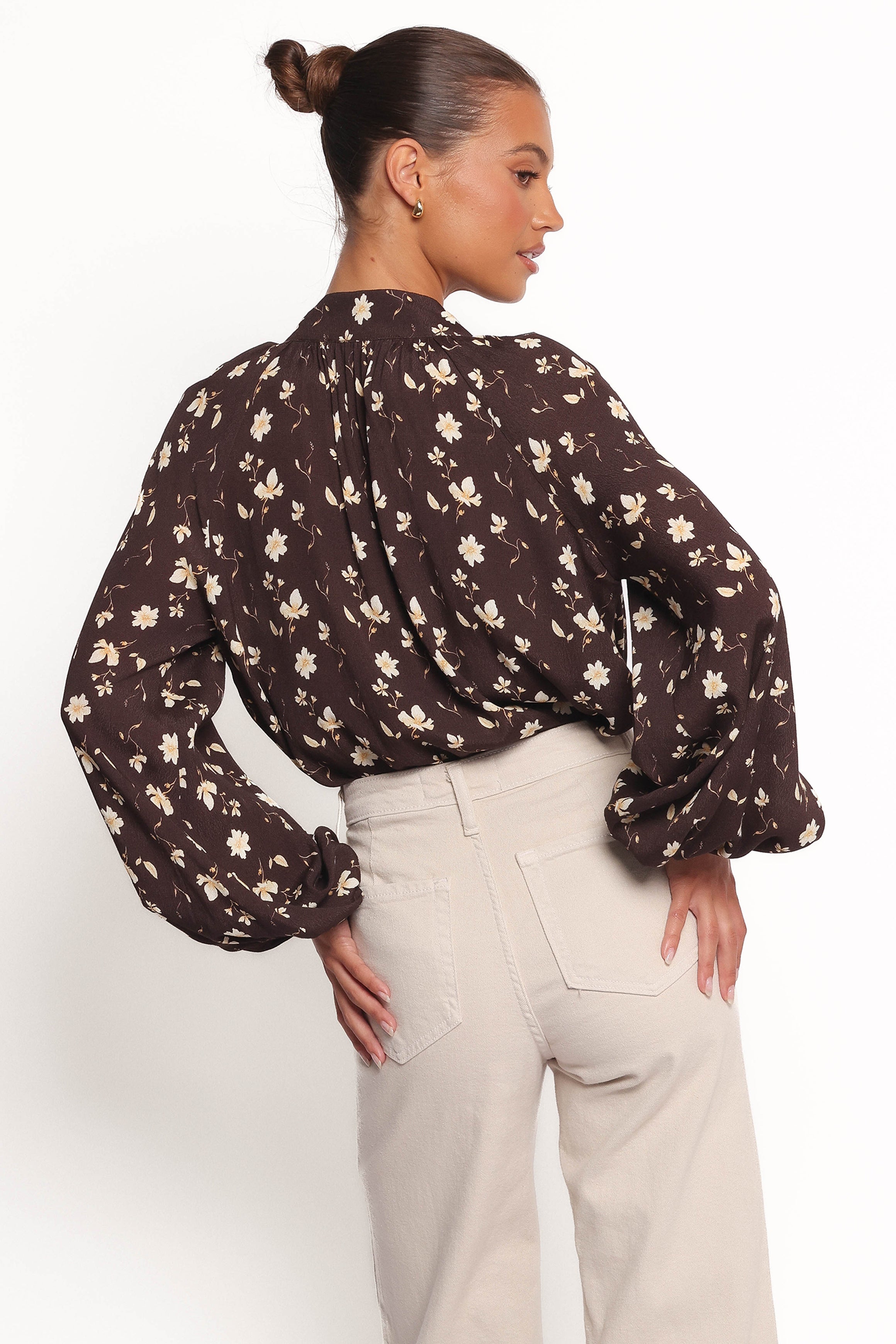 Petal and Pup USA TOPS Marni Top - Brown Ditsy (Hold for Rack)