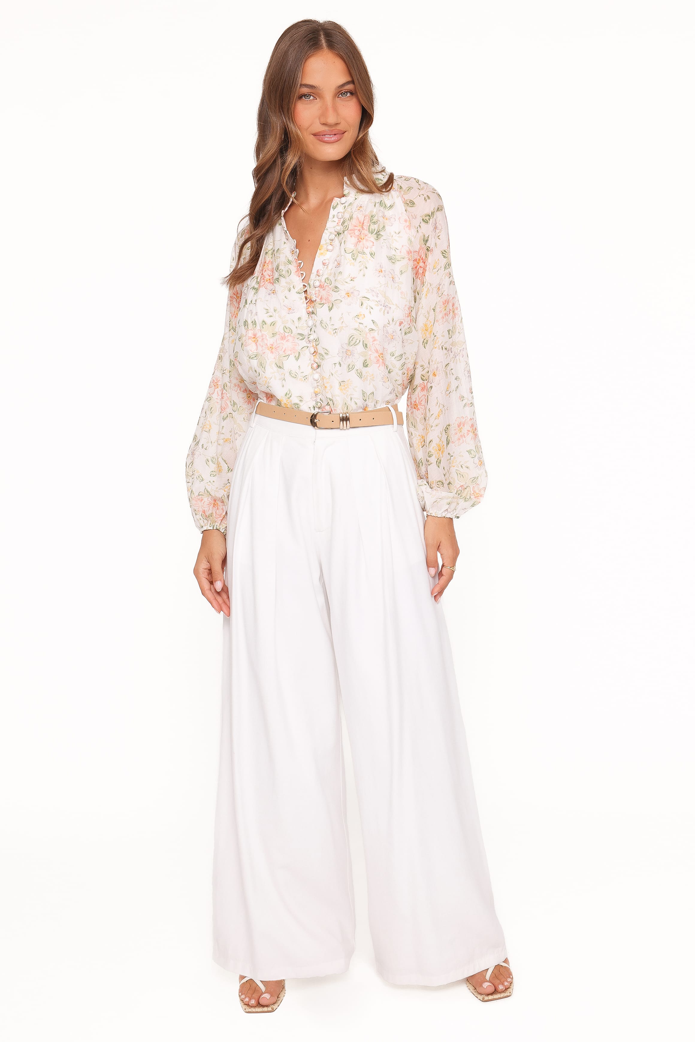 Petal and Pup USA TOPS Marni Top -  White Multi Floral