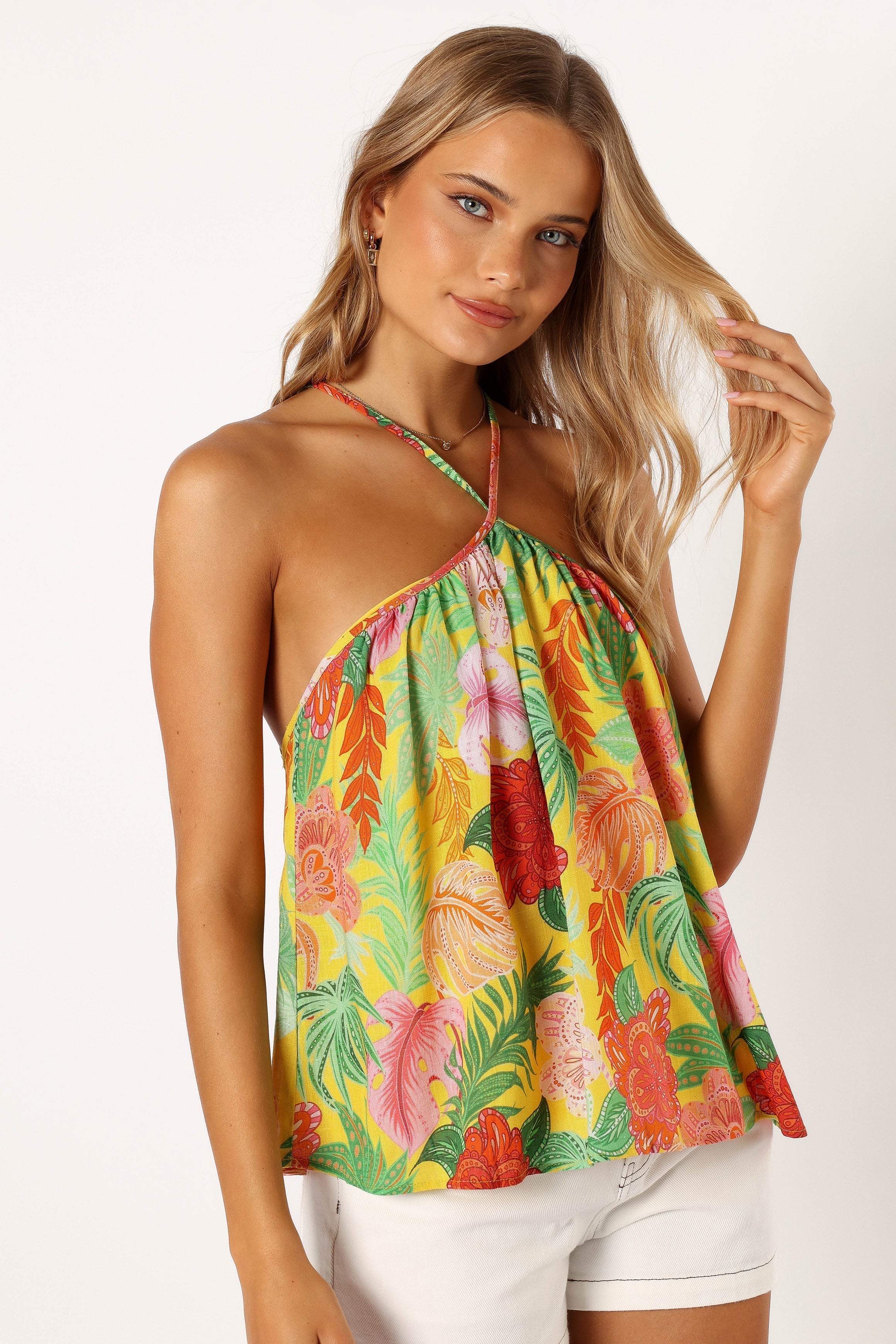 Petal and Pup USA TOPS Milton Halter Top - Leilani Print