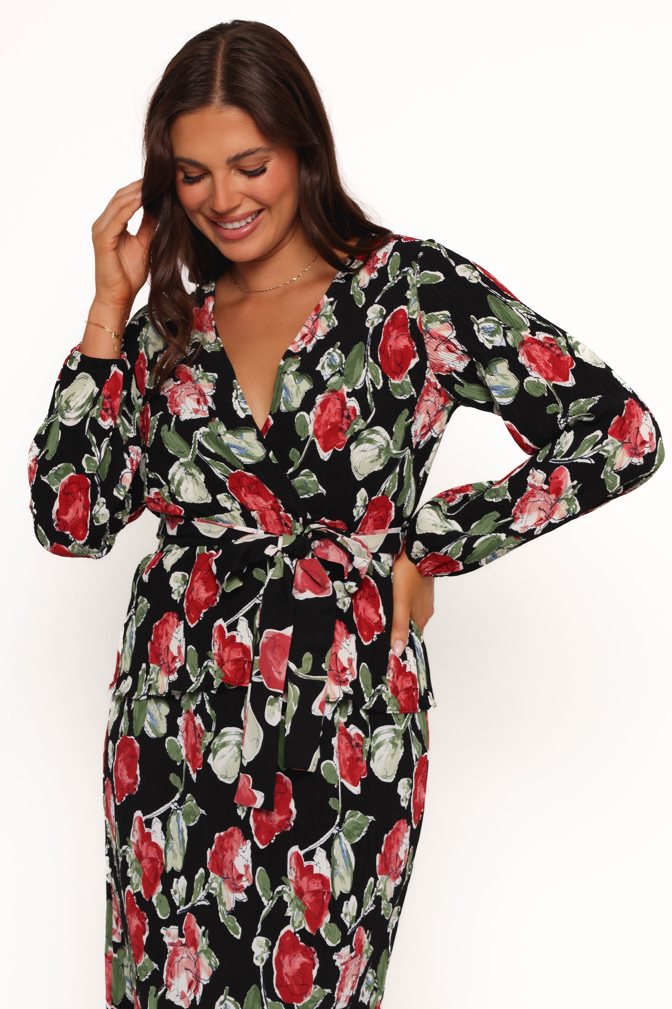 Petal and Pup USA TOPS Minelli Pleat Top - Black Rose