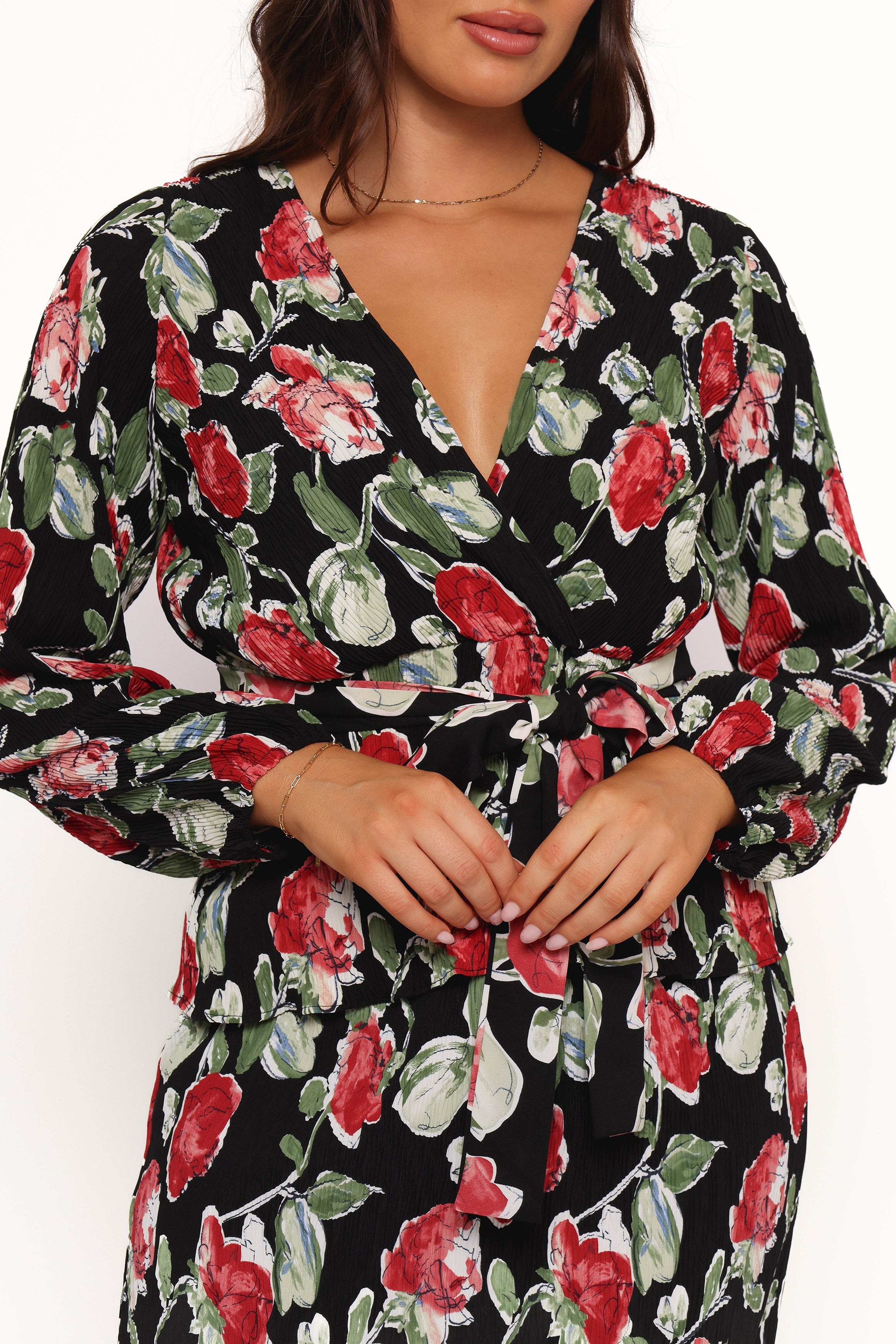 Petal and Pup USA TOPS Minelli Pleat Top - Black Rose