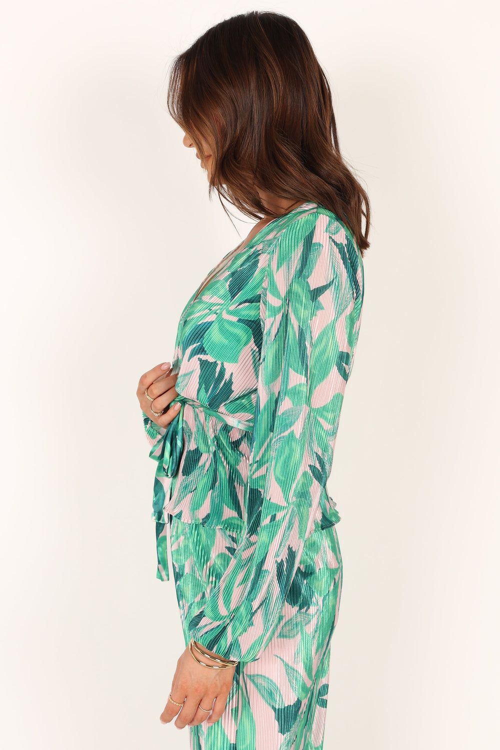 Petal and Pup USA TOPS Minelli Pleat Top - Green