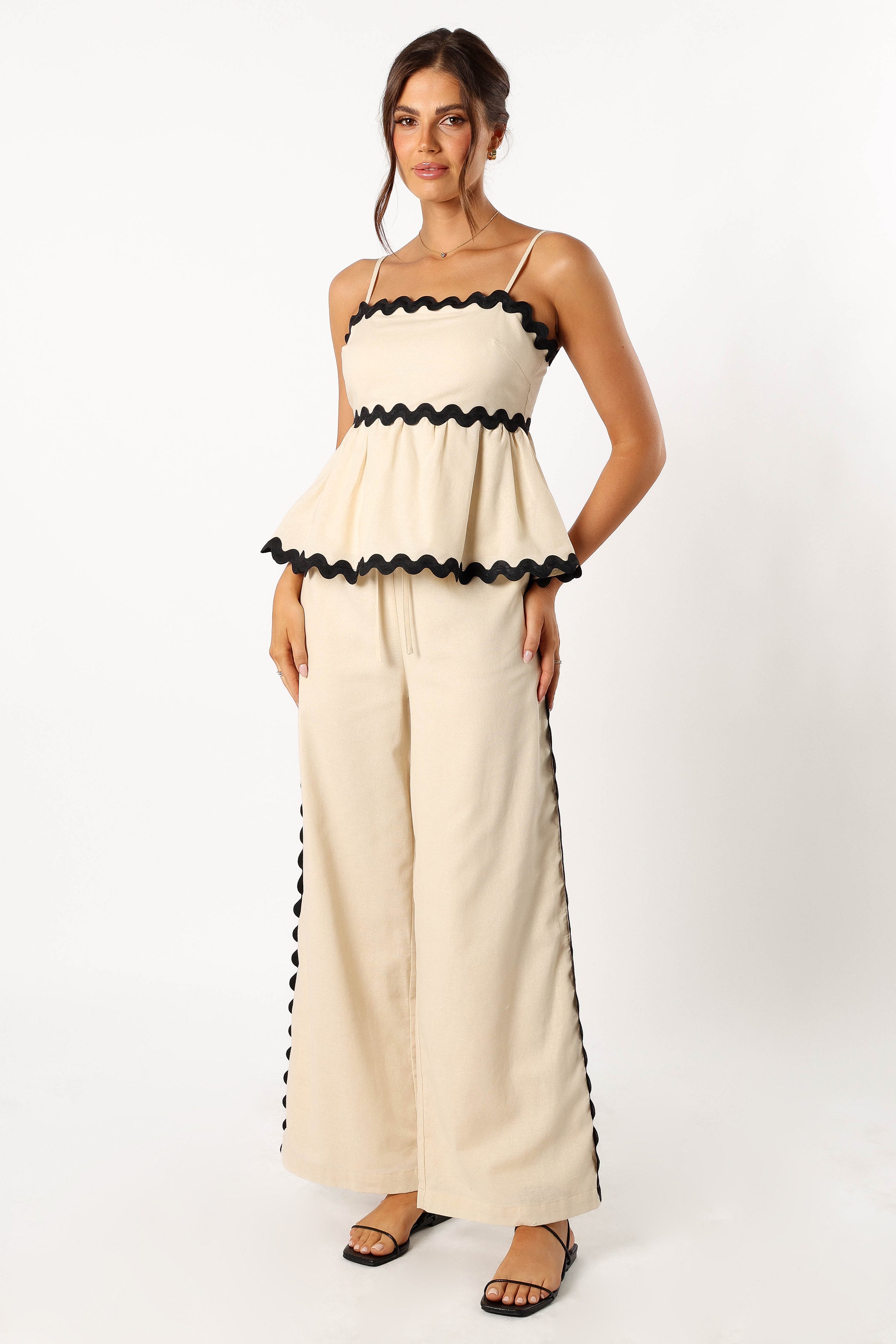Petal and Pup USA TOPS Mollymook Top - Cream Black