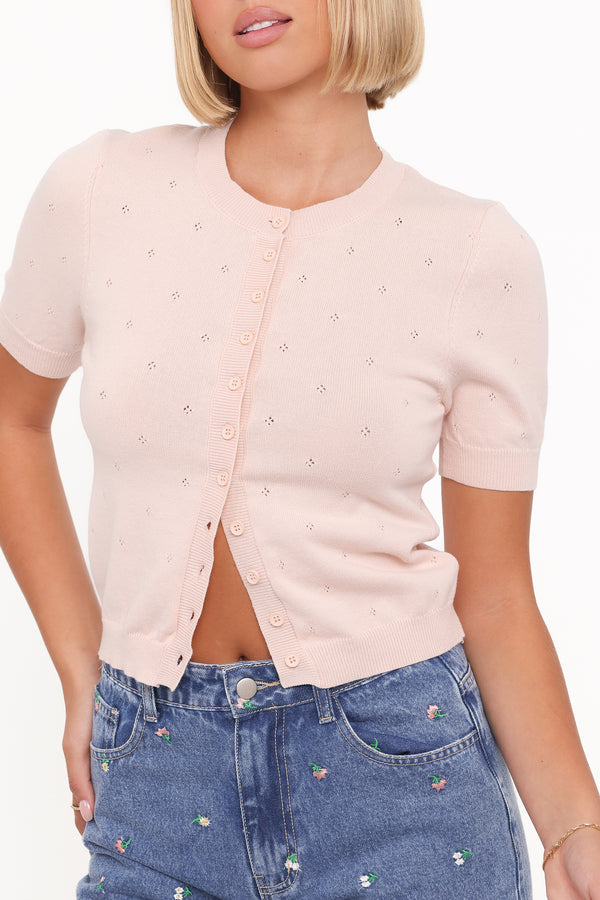 Petal and Pup USA TOPS Monae Pointelle Button Up Top - Pink