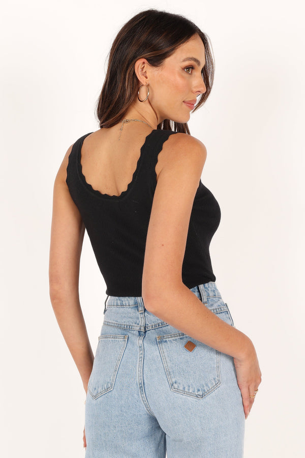 Petal and Pup USA TOPS Monique Ribbed Tank Top - Black