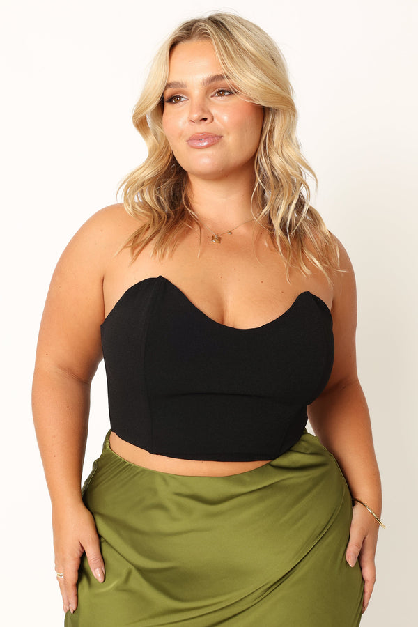 Petal and Pup USA TOPS Nia Sweetheart Top - Black