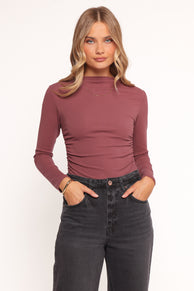 Petal and Pup USA TOPS Nissa Long Sleeve Top - Chocolate Cherry