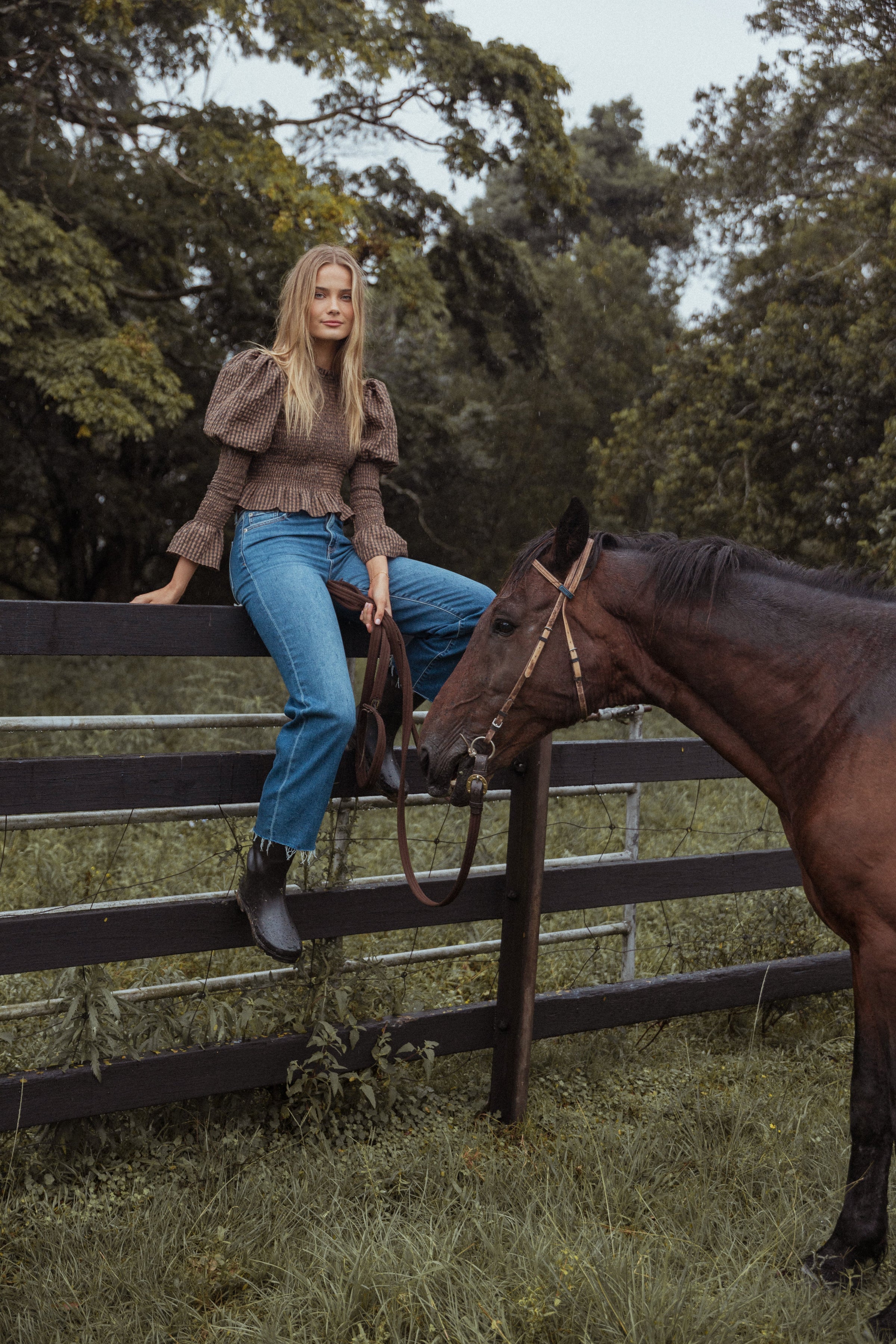 Petal and Pup USA TOPS Nora Long Sleeve Top - Check