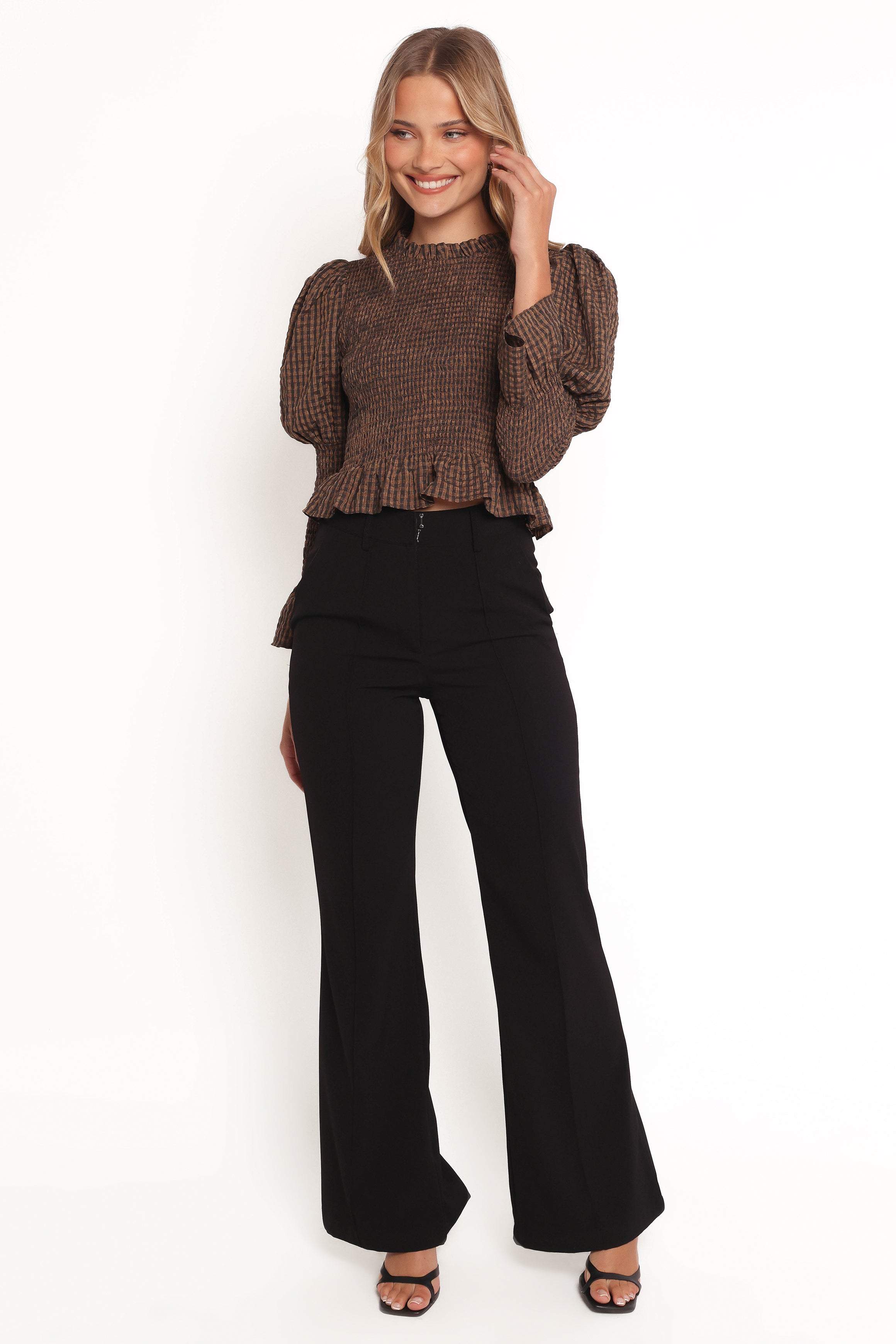 Petal and Pup USA TOPS Nora Long Sleeve Top - Check