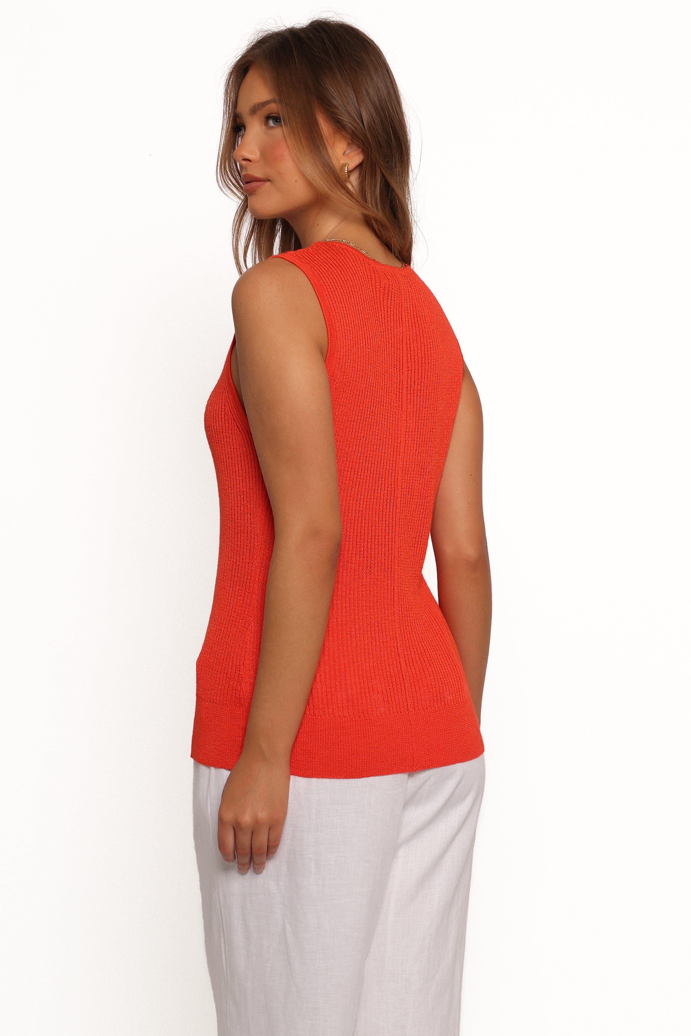 Petal and Pup USA TOPS Parma Knit Vest Top - Blood Orange