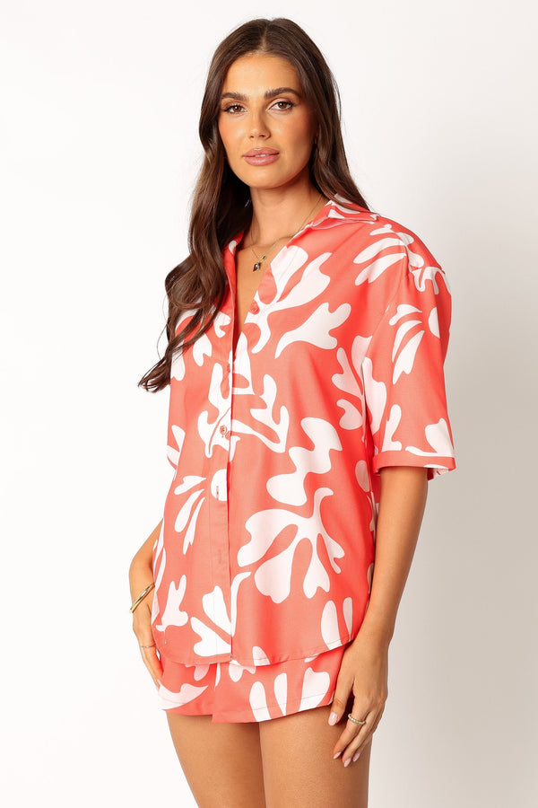 Petal and Pup USA TOPS Payton Shirt - Melon White