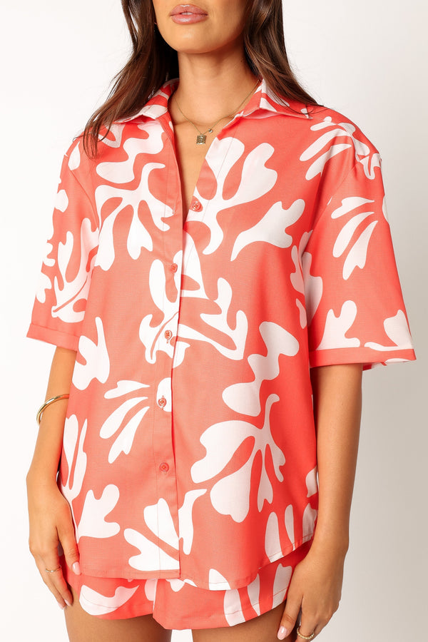 Petal and Pup USA TOPS Payton Shirt - Melon White