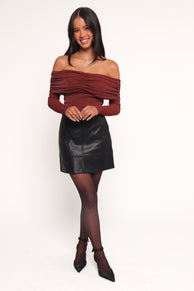 Petal and Pup USA TOPS Raya Off Shoulder Top - Merlot