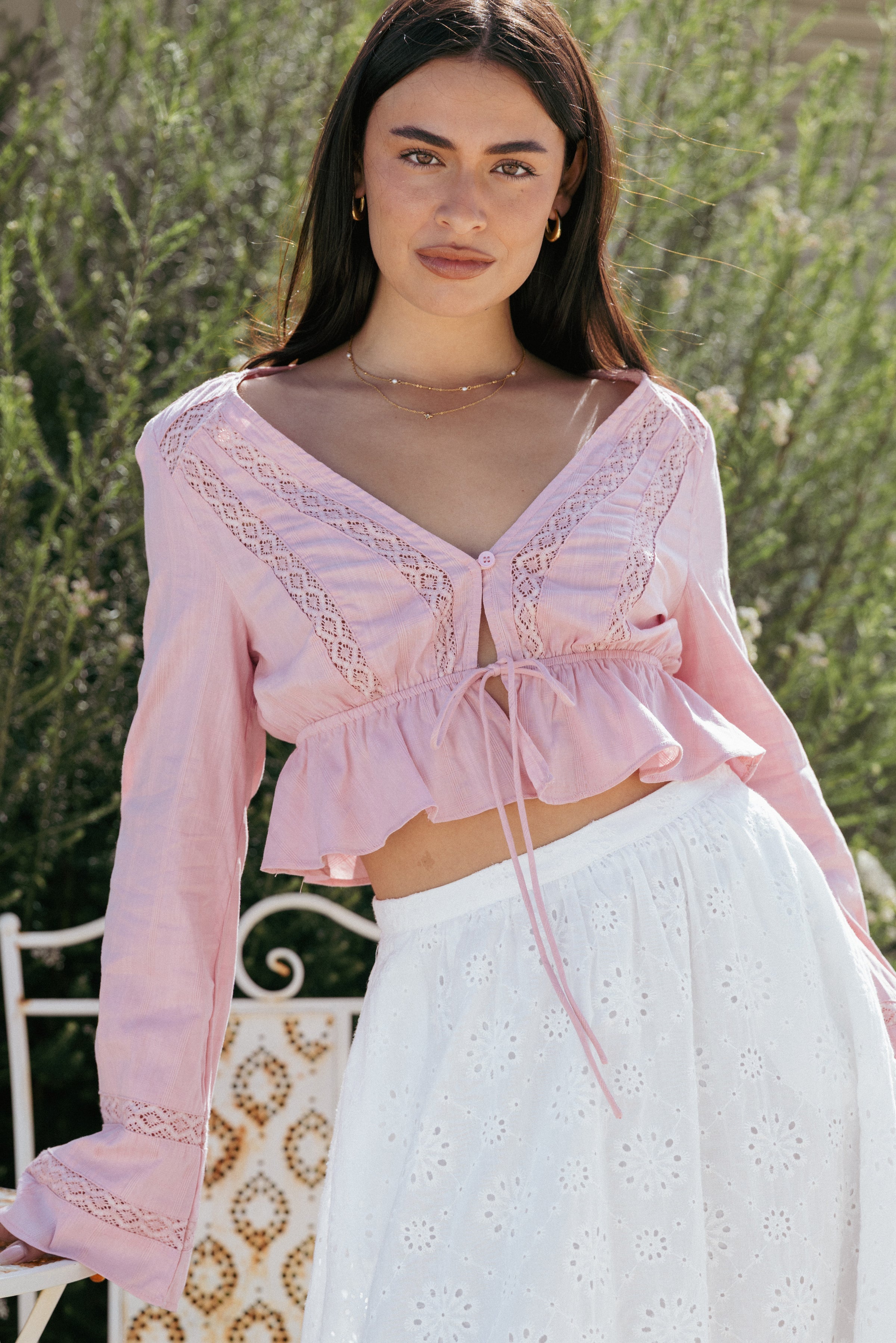 Petal and Pup USA TOPS Reed Long Sleeve Top - Pink