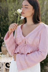 Petal and Pup USA TOPS Reed Long Sleeve Top - Pink