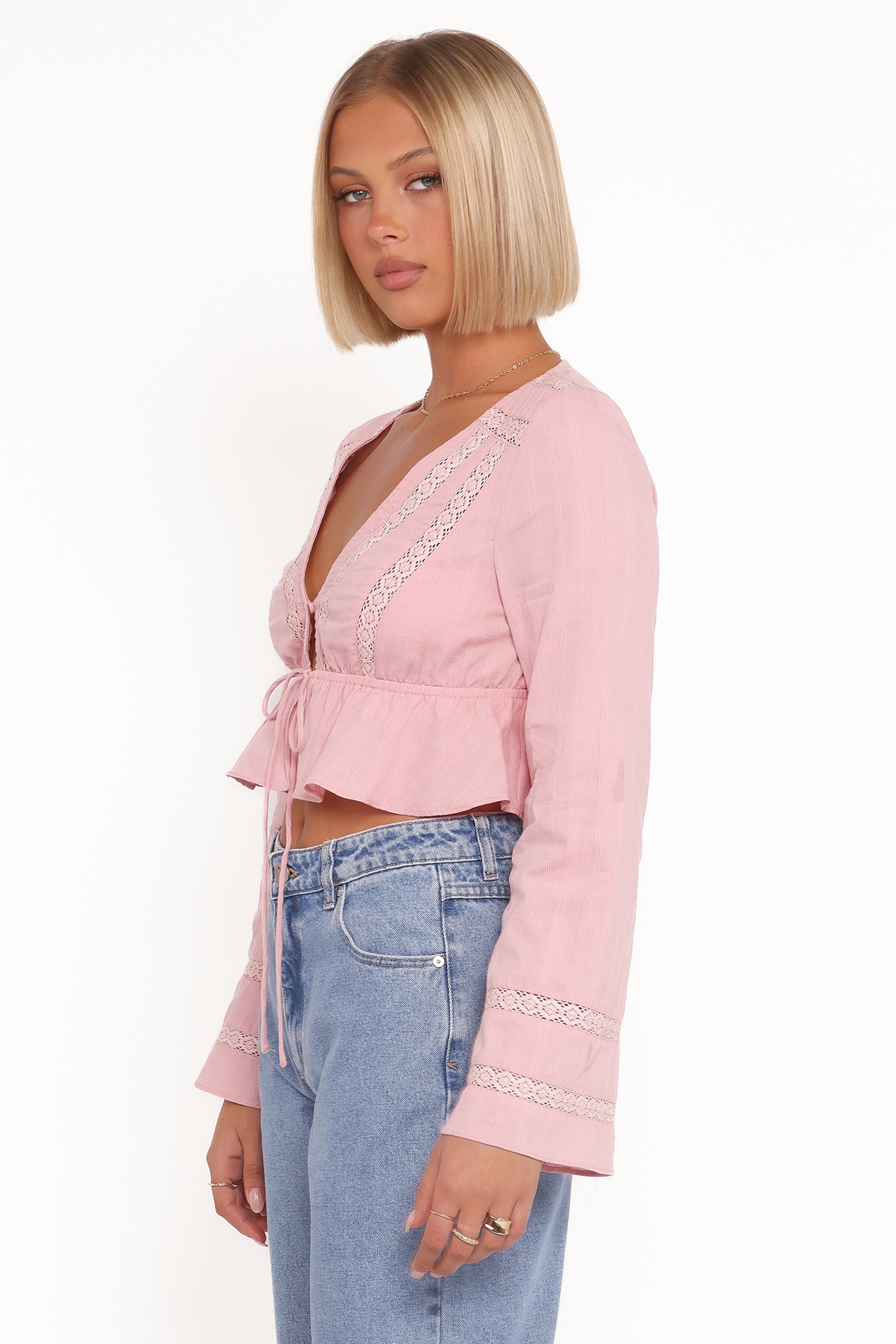 Petal and Pup USA TOPS Reed Long Sleeve Top - Pink