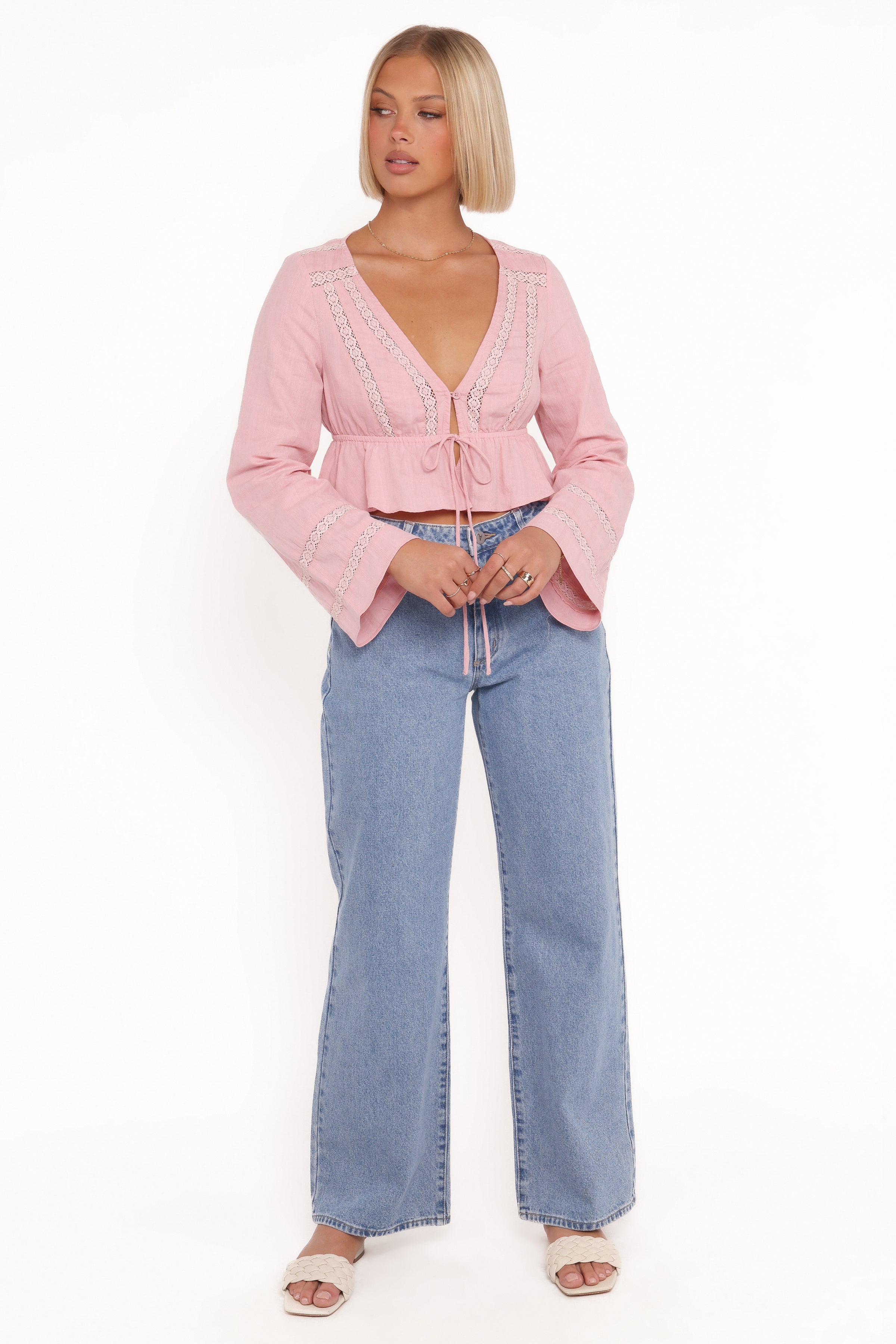 Petal and Pup USA TOPS Reed Long Sleeve Top - Pink